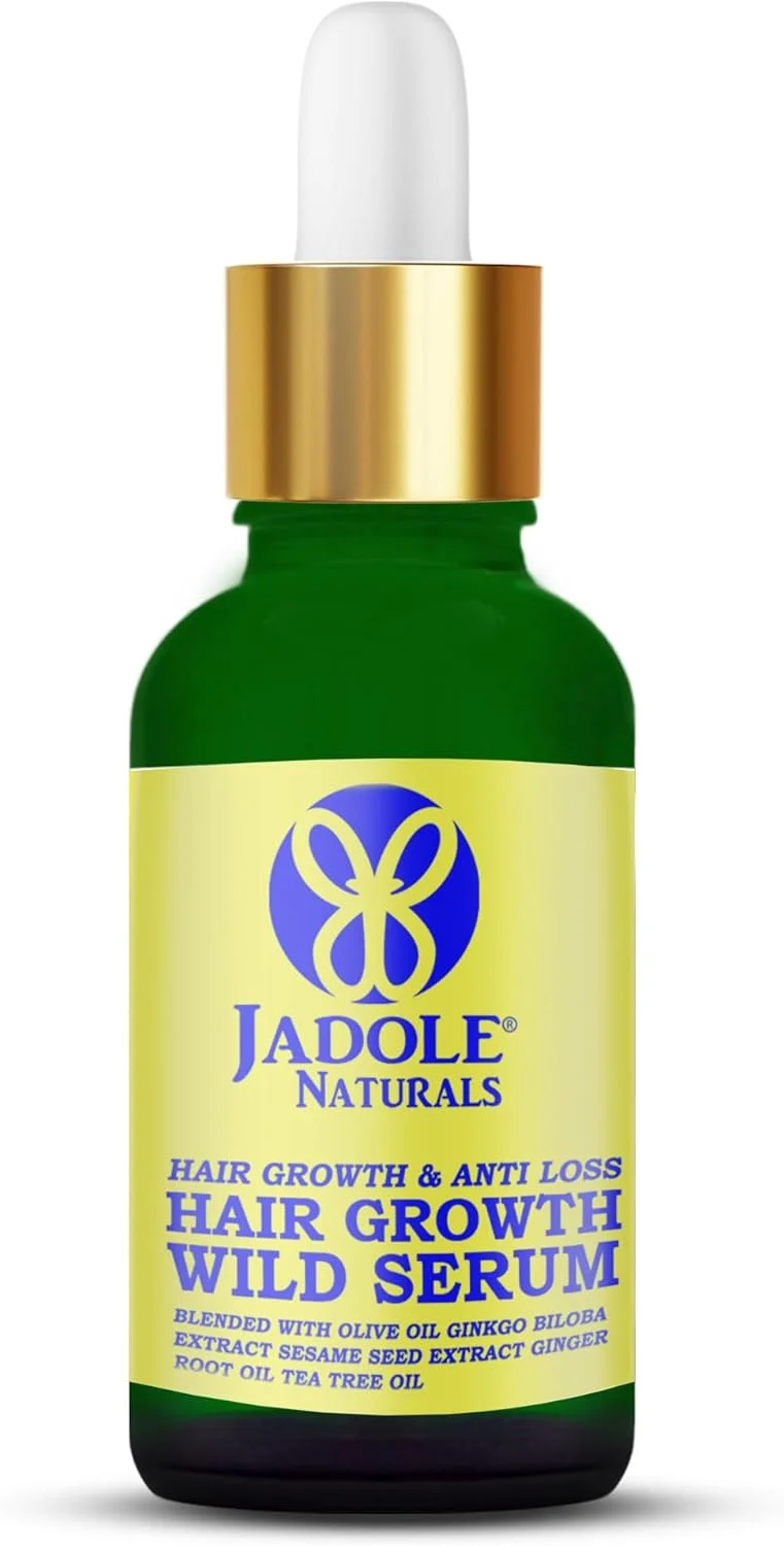 سرم رشد موی وحشی Jadole Naturals - 30 میلی لیتر | مخلوط شده با روغن زیتون، هسته انگور و درخت چای، جینکوبیلوبا، ریشه زنجبیل | تقویت رشد طبیعی و سالم مو، افزایش تراکم مو، کنترل ریزش مو
