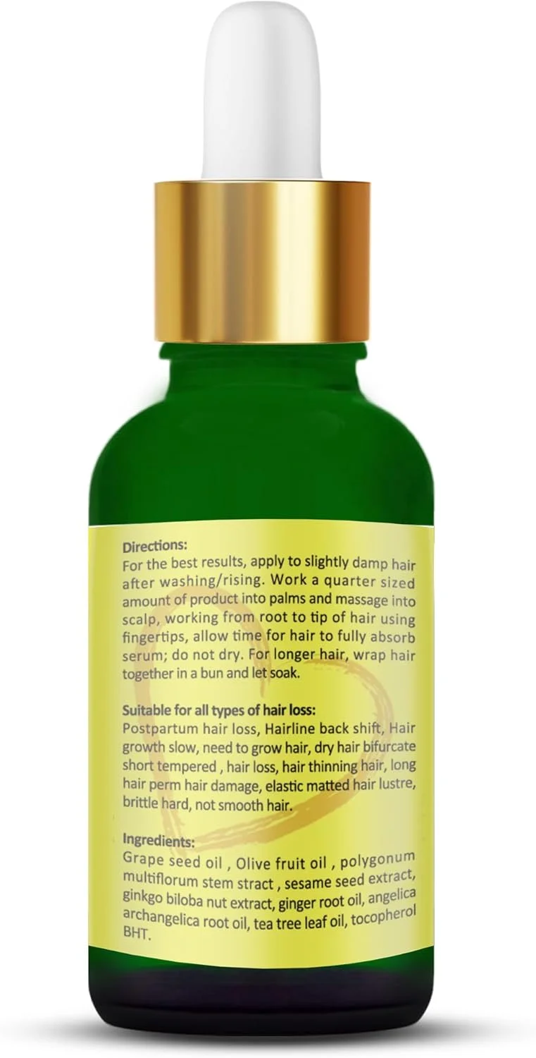 سرم رشد موی وحشی Jadole Naturals - 30 میلی لیتر | مخلوط شده با روغن زیتون، هسته انگور و درخت چای، جینکوبیلوبا، ریشه زنجبیل | تقویت رشد طبیعی و سالم مو، افزایش تراکم مو، کنترل ریزش مو