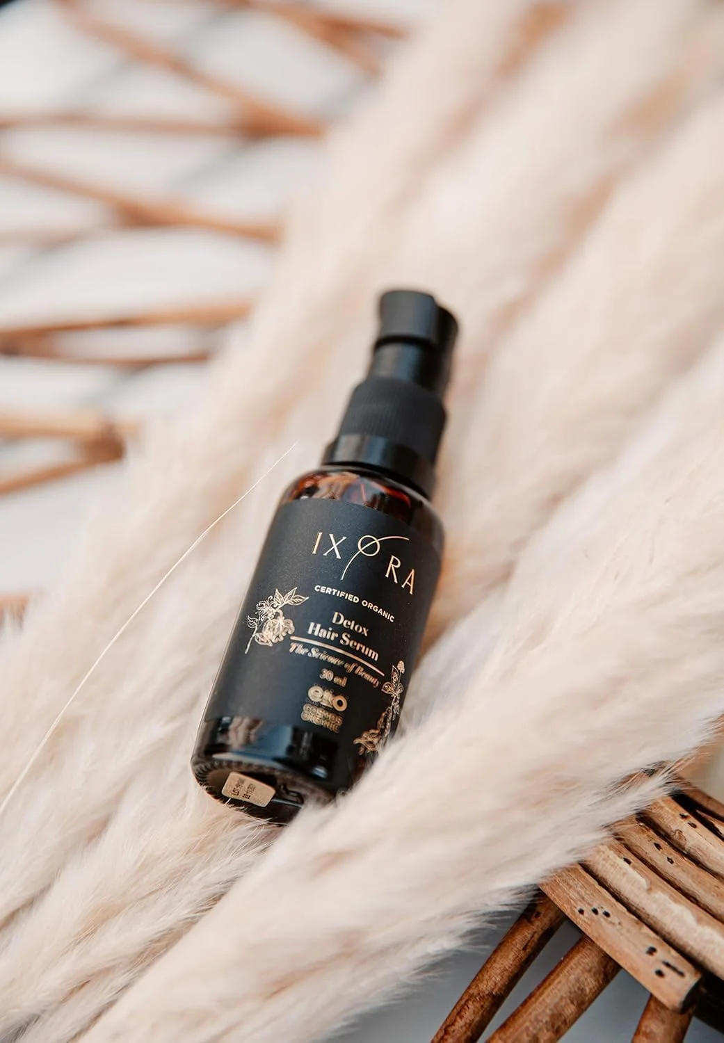 سرم موی سم زدای ایکسورا غنی شده با جینسینگ و سیر، محرک رشد مو و جلوگیری از ریزش مو - 30 میلی لیتر ارگانیک تایید شده