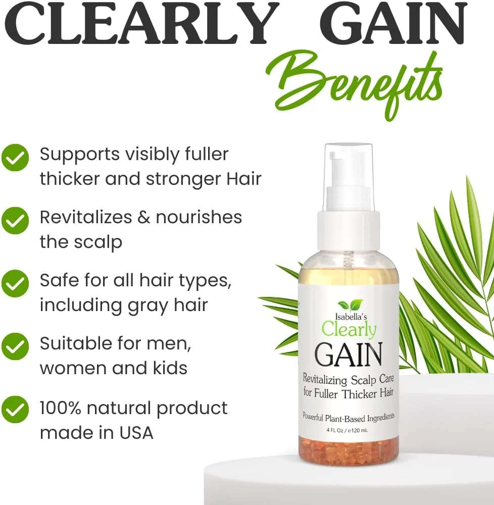 سرم تقویت کننده و رشد مو ایزابلاز Clearly GAIN. مرطوب کننده و ضخیم کننده مو. محرک رشد مو، تقویت کننده ریشه و فولیکول ها. حاوی ویتامین های قوی، جوجوبا، کرچک و عصاره گزنه 2 Oz سرم تقویت کننده و رشد مو ایزابلاز Clearly GAIN. مرطوب کننده و ضخیم کننده مو. محرک رشد مو، تقویت کننده ریشه و فولیکول ها. حاوی ویتامین های قوی، جوجوبا، کرچک و عصاره گزنه 2 Oz
