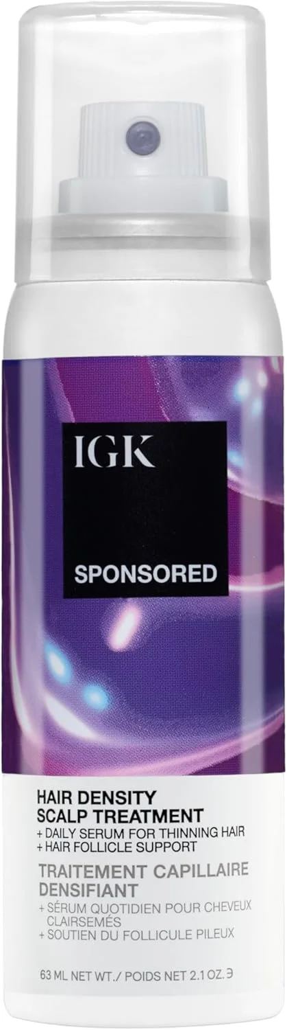 IGK Sponsored - درمان پوست سر برای رشد مو - سرم ضخیم کننده مو برای زنان - تقویت کننده موهای پرپشت تر و ضخیم تر - سرم پوست سر برای تراکم و نازک شدن مو - 62 میلی لیتر IGK Sponsored - درمان پوست سر برای رشد مو - سرم ضخیم کننده مو برای زنان - تقویت کننده موهای پرپشت تر و ضخیم تر - سرم پوست سر برای تراکم و نازک شدن مو - 62 میلی لیتر