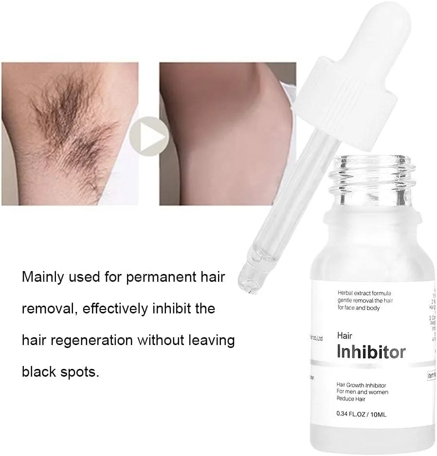 سرم ملایم مهار کننده رشد مو، لوسیون کند کننده رشد مو با عصاره های گیاهی طبیعی، مناسب برای موهای صورت، بازوها، پاها و بدن، مهار کننده رشد مجدد موی موهای زائد برای خانم ها و آقایان