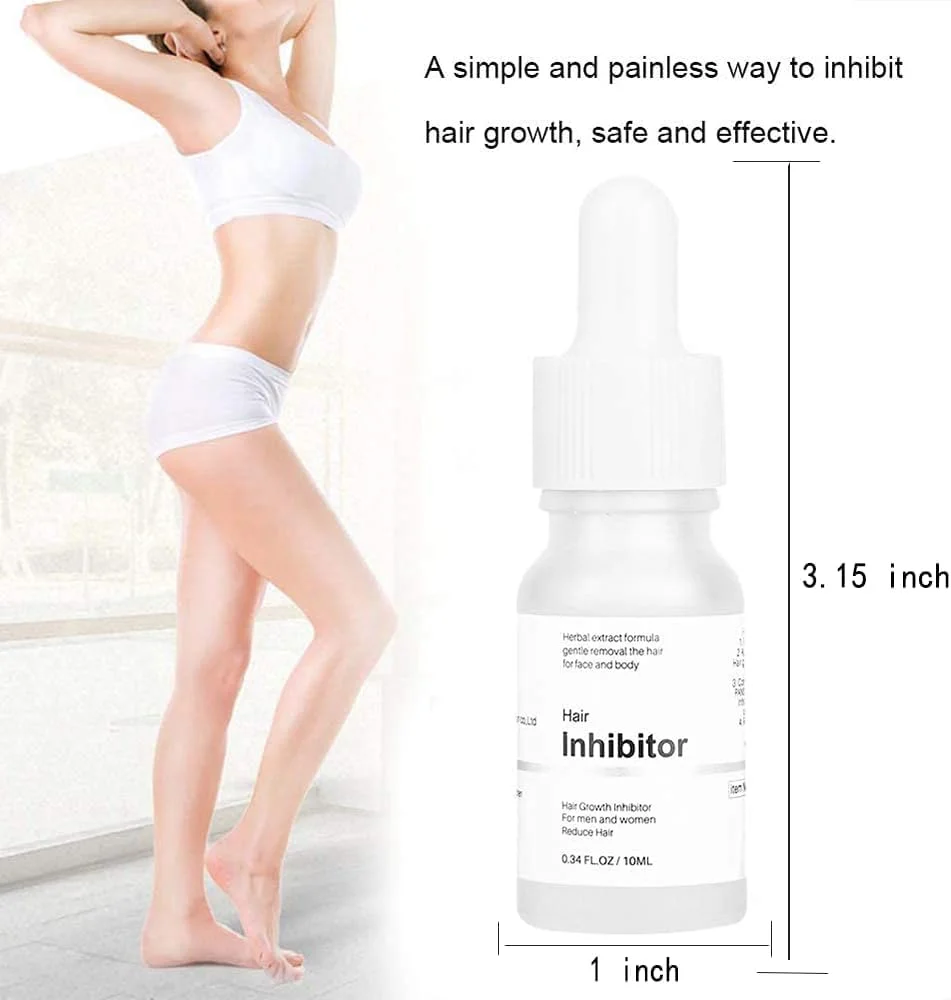 سرم ملایم مهار کننده رشد مو، لوسیون کند کننده رشد مو با عصاره های گیاهی طبیعی، مناسب برای موهای صورت، بازوها، پاها و بدن، مهار کننده رشد مجدد موی موهای زائد برای خانم ها و آقایان