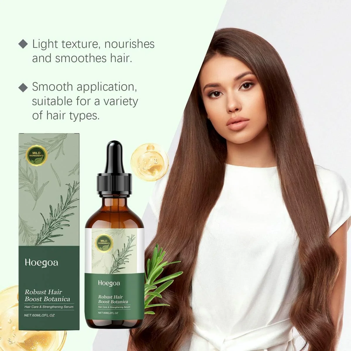 سرم روغن ضروری هوگوآ برای رشد مو، فرمول تقویت کننده طبیعی، صاف و درخشان کننده مو. 60 میلی لیتر سرم روغن ضروری هوگوآ برای رشد مو، فرمول تقویت کننده طبیعی، صاف و درخشان کننده مو. 60 میلی لیتر