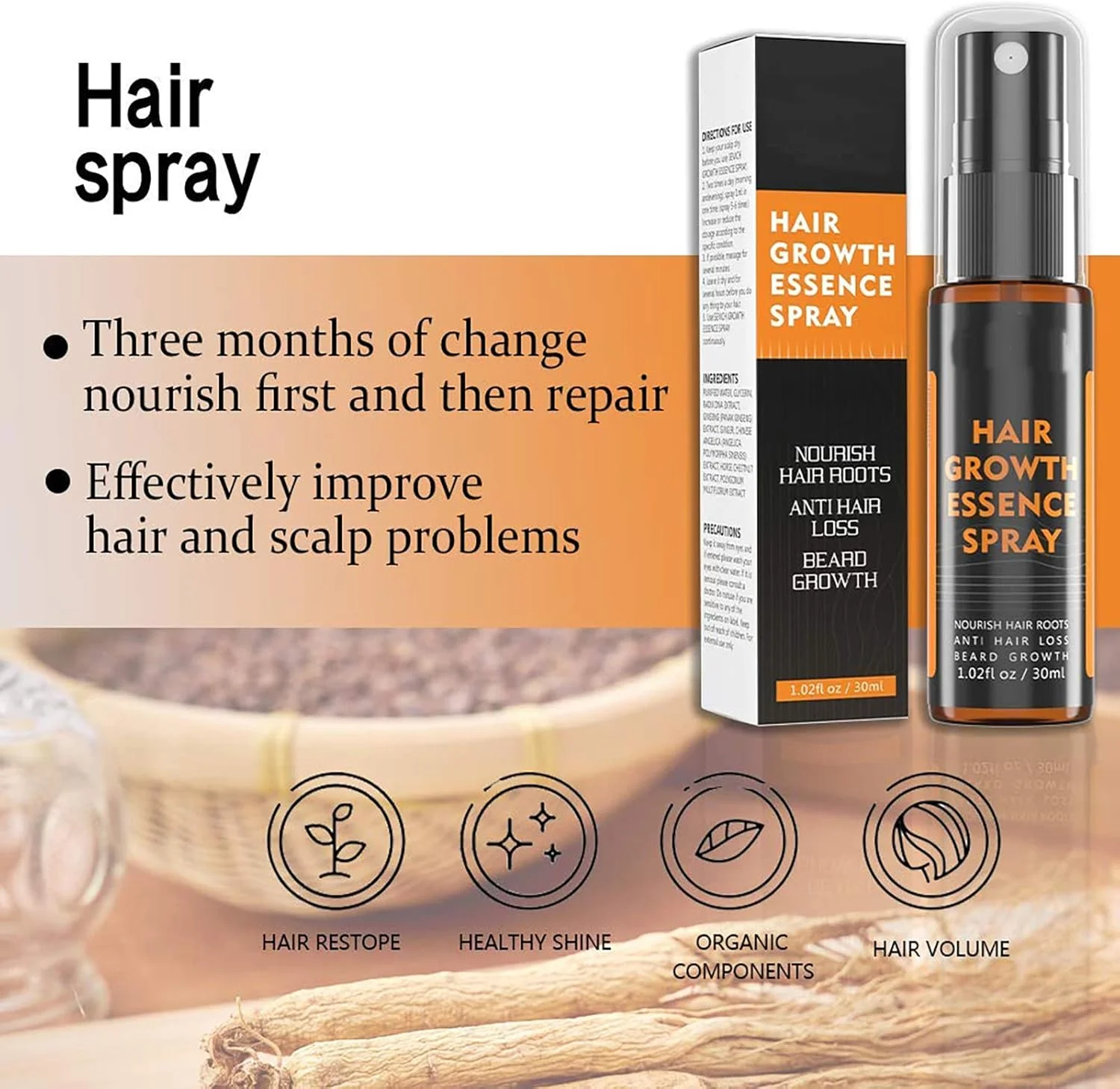 اسپری سرم اسانس گیاهی رشد مو، ضد ریزش مو، رشد سریع، جلوگیری از خشکی مو (1 عدد) اسپری سرم اسانس گیاهی رشد مو، ضد ریزش مو، رشد سریع، جلوگیری از خشکی مو (1 عدد)