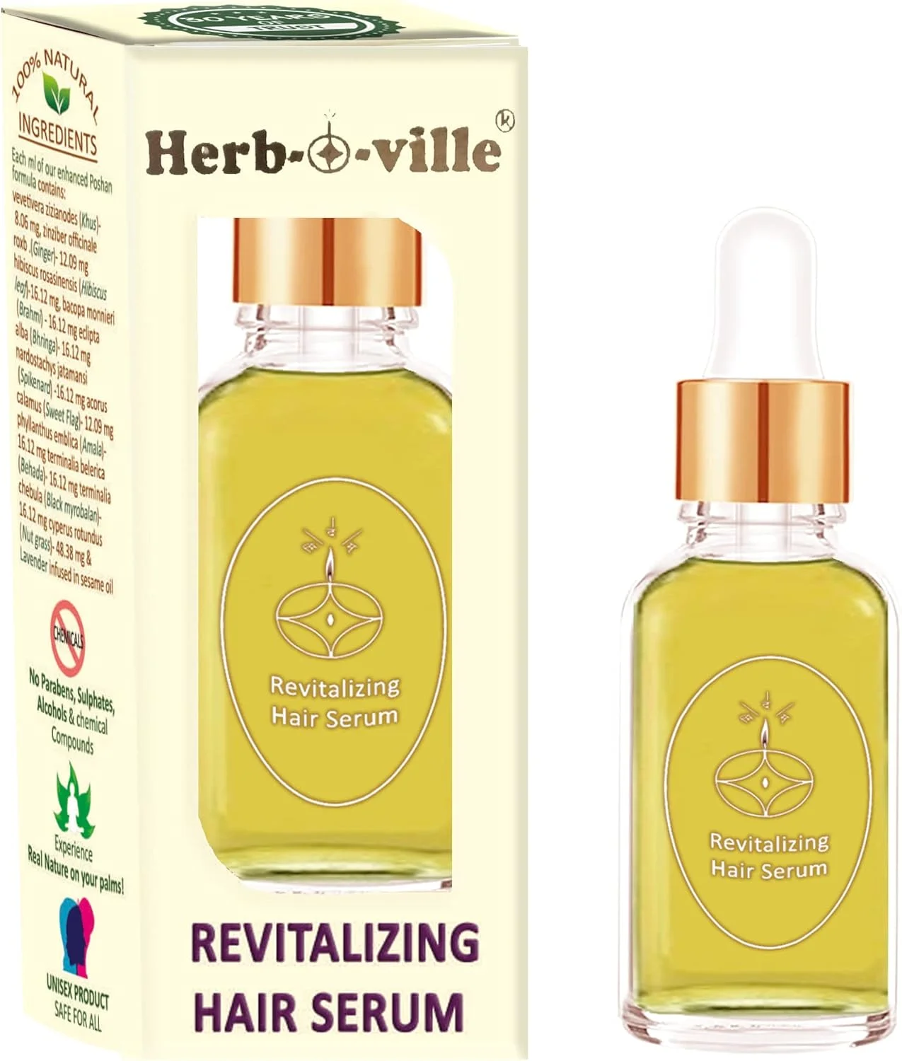 سرم احیا کننده موی آیورودیک HERB-O-VILLE | برای ریزش شدید مو | با برینگا + برهمی + سنبل هندی + برگ های هیبیسکوس | غنی شده با 11 گیاه ضد ریزش مو و اسطوخودوس | سرم احیا کننده موی آیورودیک HERB-O-VILLE | برای ریزش شدید مو | با برینگا + برهمی + سنبل هندی + برگ های هیبیسکوس | غنی شده با 11 گیاه ضد ریزش مو و اسطوخودوس |
