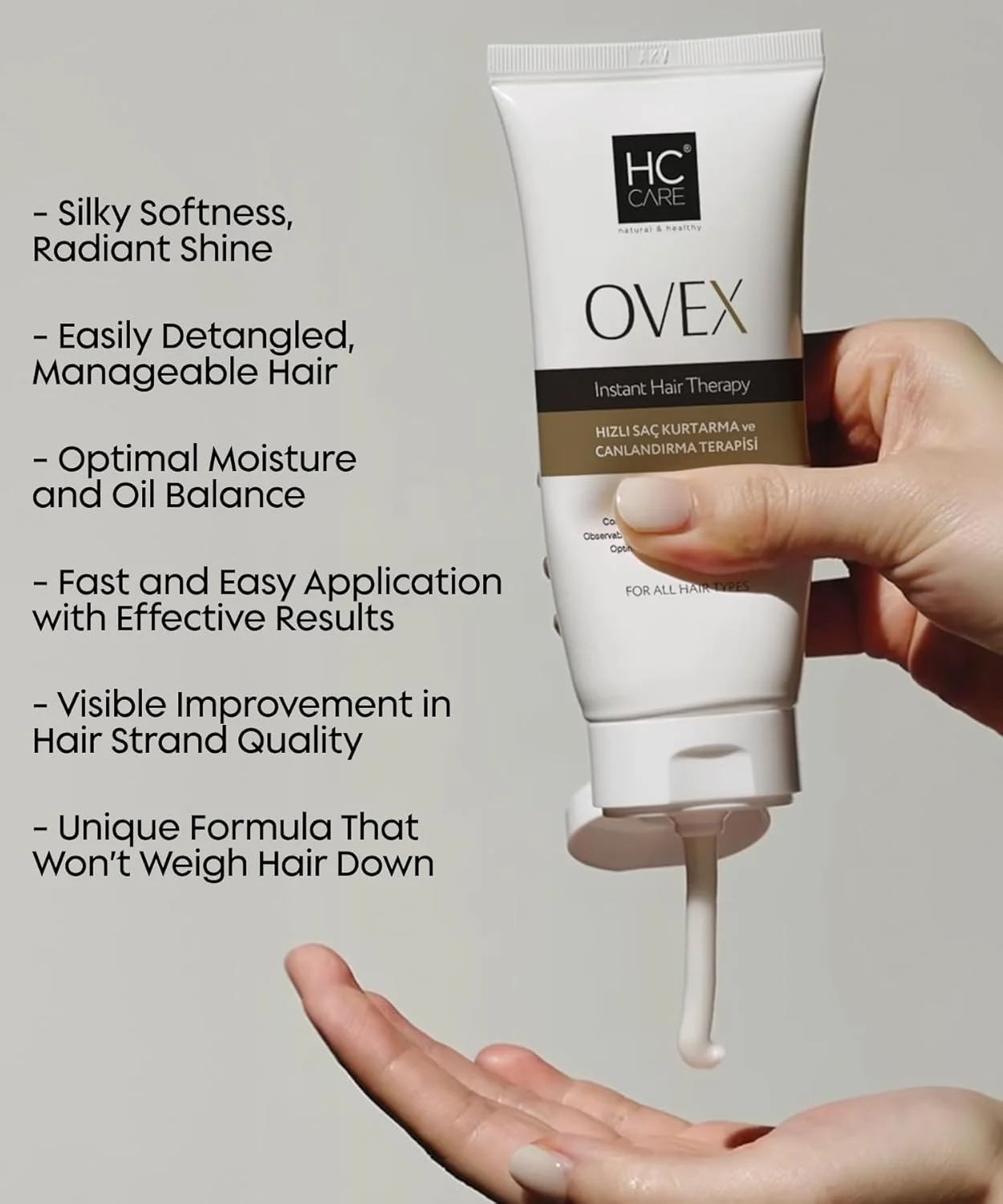 مراقبت مو HC، ترمیم و احیای سریع مو 200 میلی لیتر | آبرسانی مو برای موهای خشک و آسیب دیده | رشد موی براق و صاف برای موهای وز و رنگ شده | سرم تقویت کننده و مرطوب کننده مو