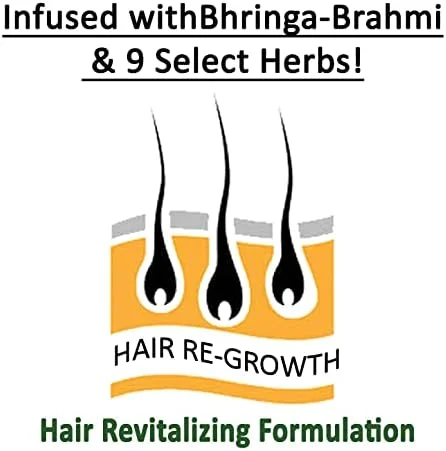 سرم احیا کننده موی آیورودیک HERB-O-VILLE | برای ریزش شدید مو | با برینگا + برهمی + سنبل هندی + برگ های هیبیسکوس | غنی شده با 11 گیاه ضد ریزش مو و اسطوخودوس |