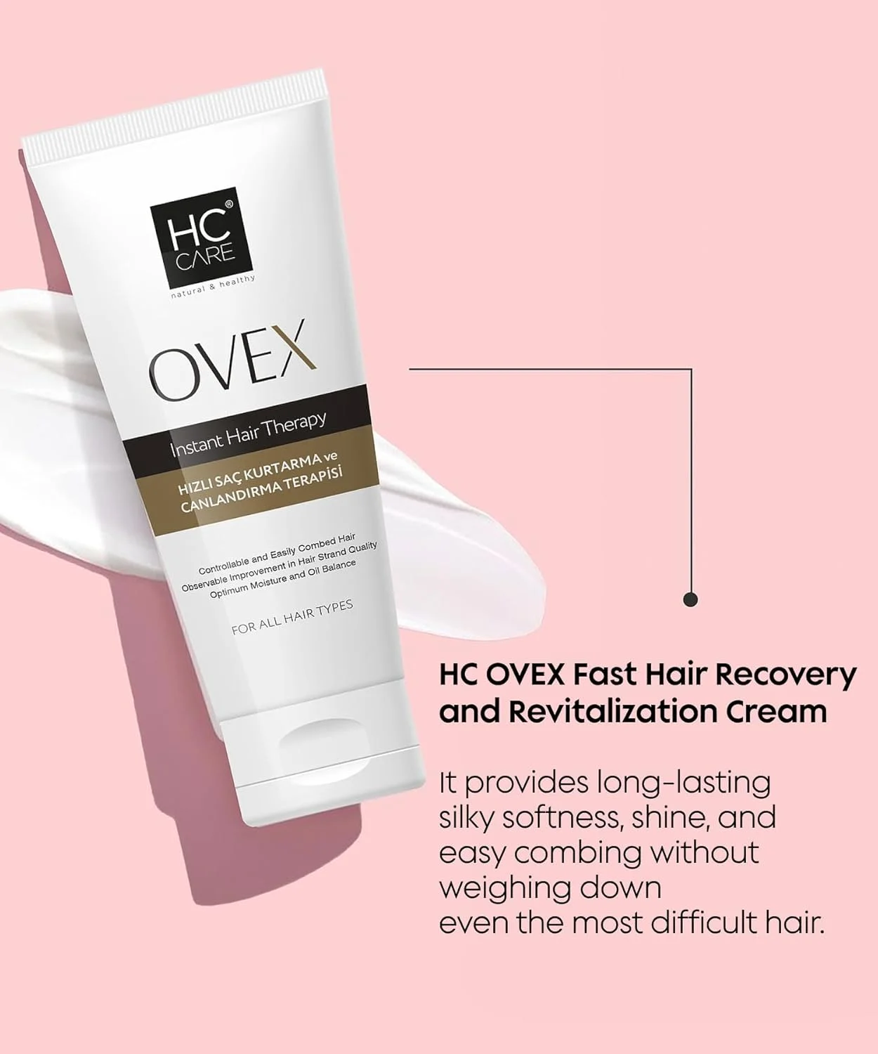 مراقبت مو HC، ترمیم و احیای سریع مو 200 میلی لیتر | آبرسانی مو برای موهای خشک و آسیب دیده | رشد موی براق و صاف برای موهای وز و رنگ شده | سرم تقویت کننده و مرطوب کننده مو