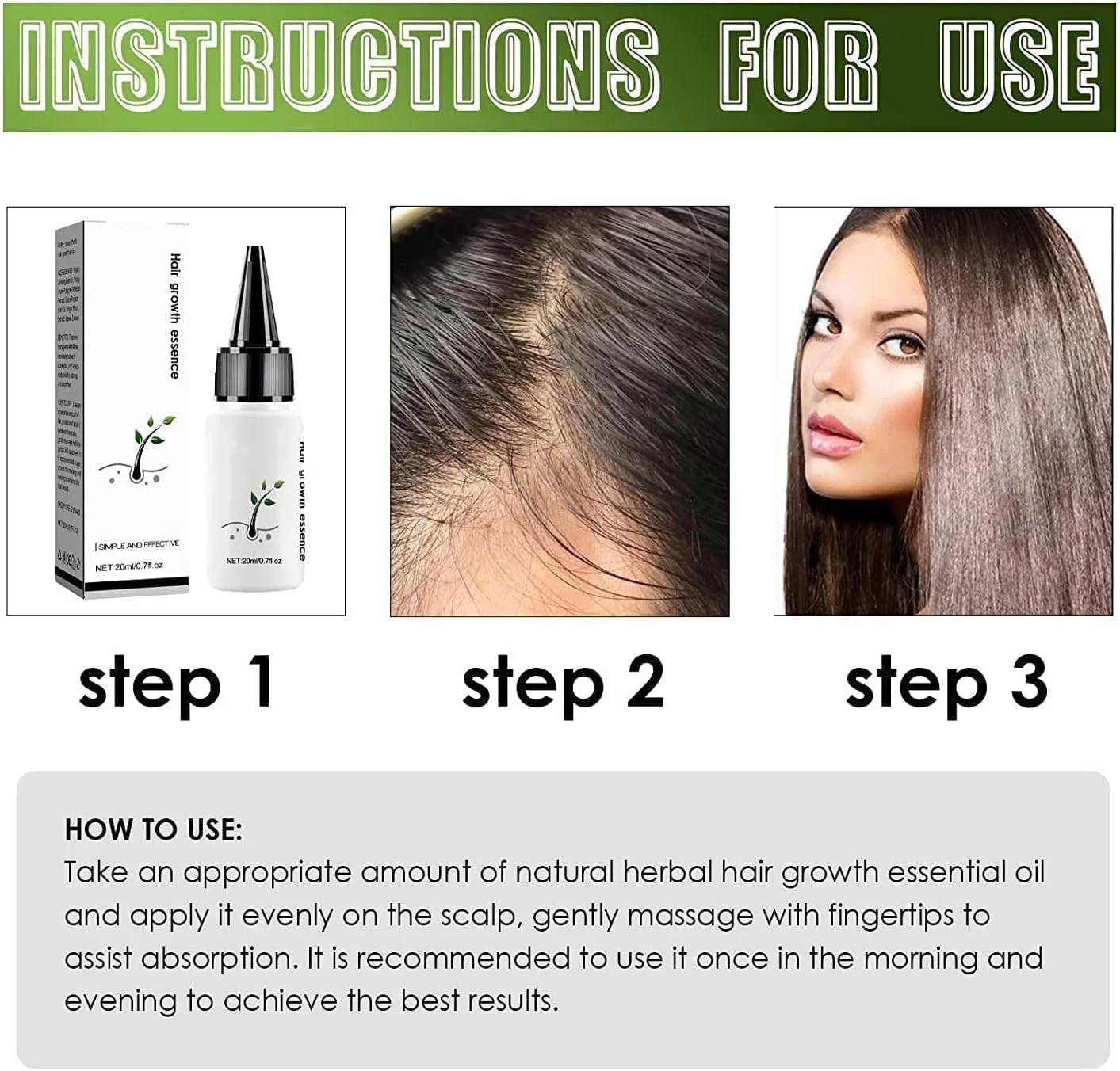 اسانس تقویت کننده ابرو هیرکر، اسانس ابرو هیرکر با عصاره های گیاهی طبیعی، سرم رشد مو برای ریزش مو، نازک شدن مو، موهای بلندتر (1 عدد)