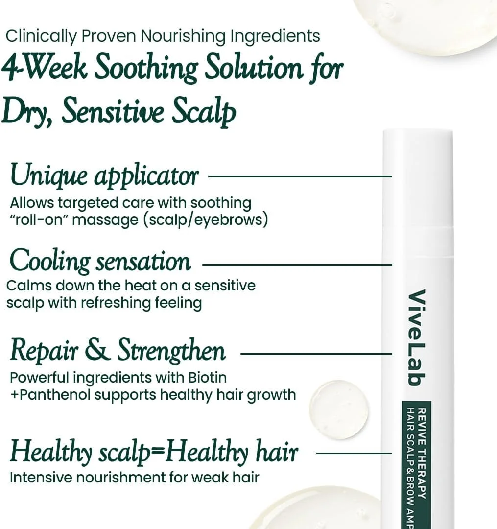 سرم پوست سر و مو برای موهای نازک از ویولب، 15 میلی لیتر - فرمول مغذی تست شده بالینی با بیوتین و پپتید. تقویت کننده سلامت پوست سر و موهایی با ظاهر پرتر