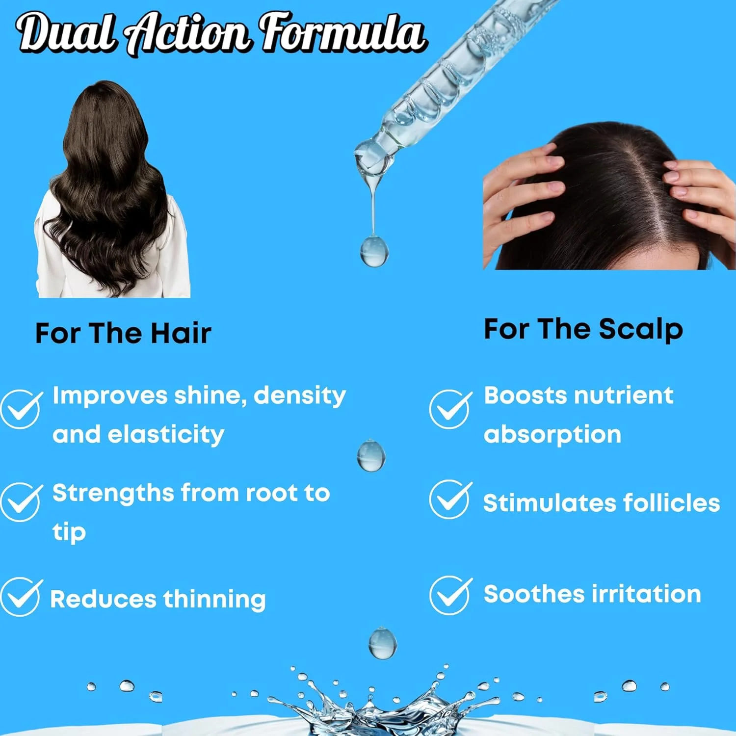 سرم رشد مو HM - فرمول گیاهی با بیوتین و آمینو اسیدها - تغذیه کننده پوست سر، تقویت کننده مو، افزایش درخشندگی - بدون نیاز به آبکشی برای موهای خشک و نازک - 30 میلی لیتر