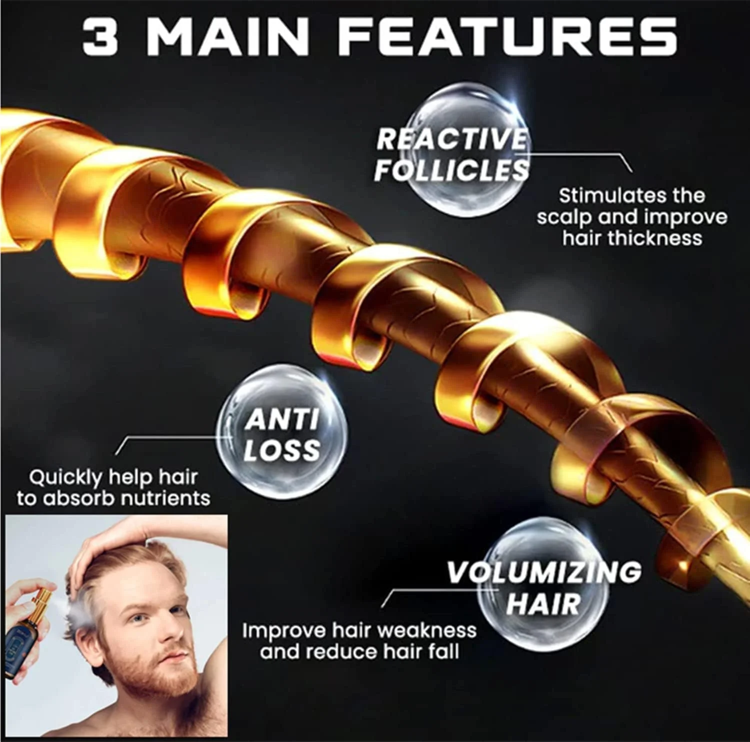 اسپری تقویت کننده مو ZOKU-HGP، اسپری محرک مو، سرم رشد مو Polygonum Multiflorum، روغن های ضروری زنجبیل برای رشد مو مردان و زنان 30 میلی لیتر (2 عدد) اسپری تقویت کننده مو ZOKU-HGP، اسپری محرک مو، سرم رشد مو Polygonum Multiflorum، روغن های ضروری زنجبیل برای رشد مو مردان و زنان 30 میلی لیتر (2 عدد)