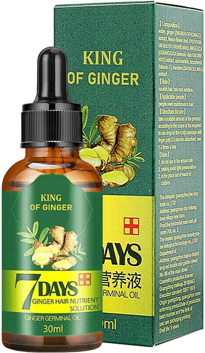 سرم رشد مو فروشگاه حبیبی با روغن زنجبیل طبیعی - درمان ریزش مو برای موهای ضخیم تر، قوی تر و بلندتر - فرمول رشد مجدد برای مردان و زنان - 100٪ طبیعی و مغذی