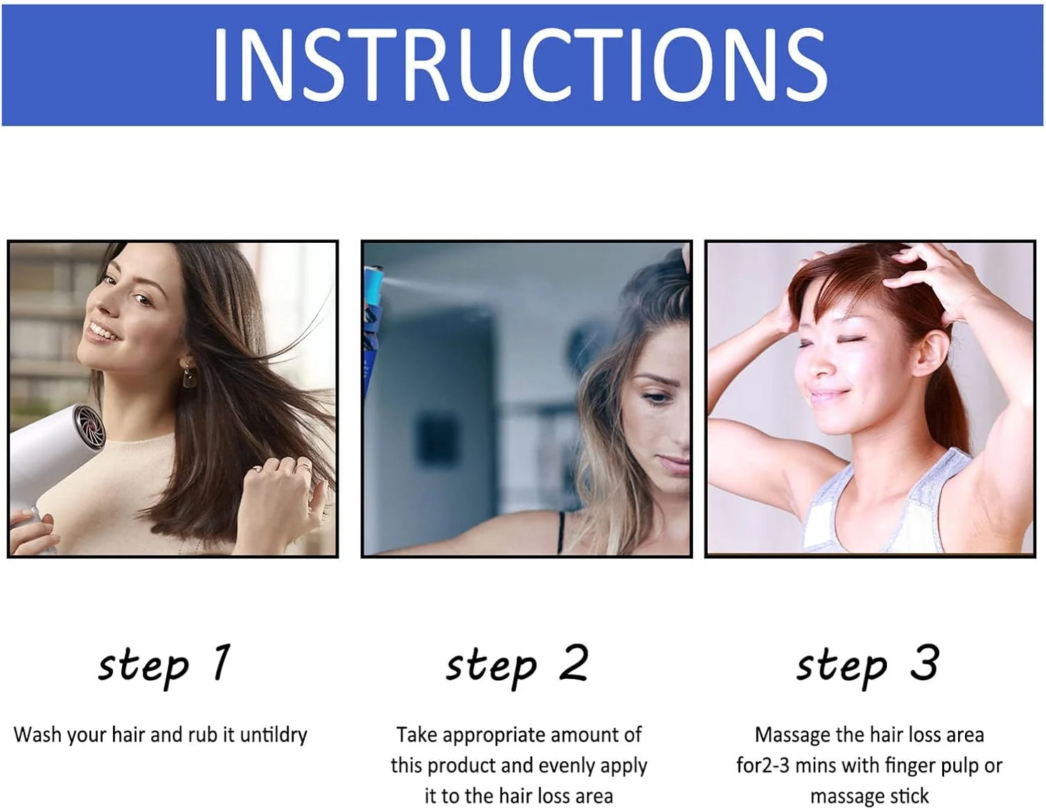 اسپری سرم رشد مو 4 عددی، اسپری ضد ریزش مو، اسپری مغذی رشد، تقویت کننده رشد مو برای زنان و مردان، رویش مجدد مو