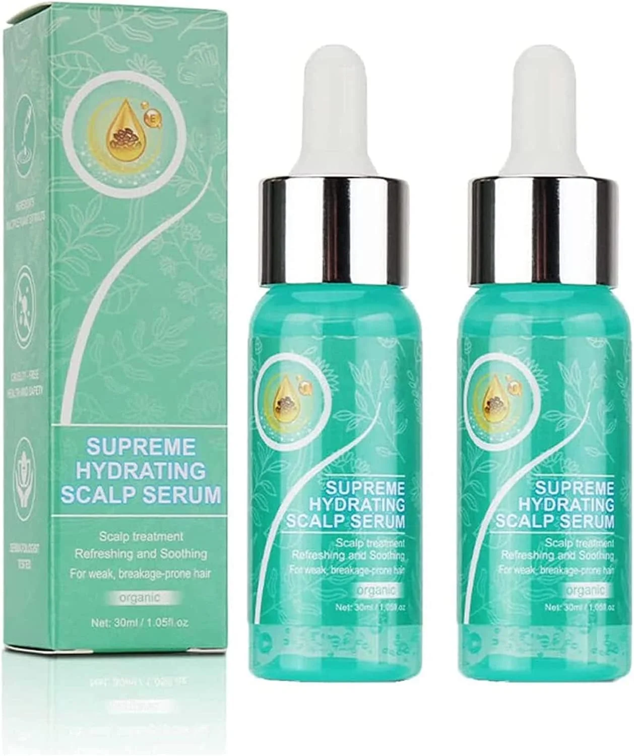 سرم فعال کننده مو، روغن کرچک برای رشد مو، ضد ریزش مو، تقویت کننده رشد موهای ضخیم تر و قوی تر، مناسب برای انواع مو، 30 میلی لیتر (2 عدد، برای پوست سر)