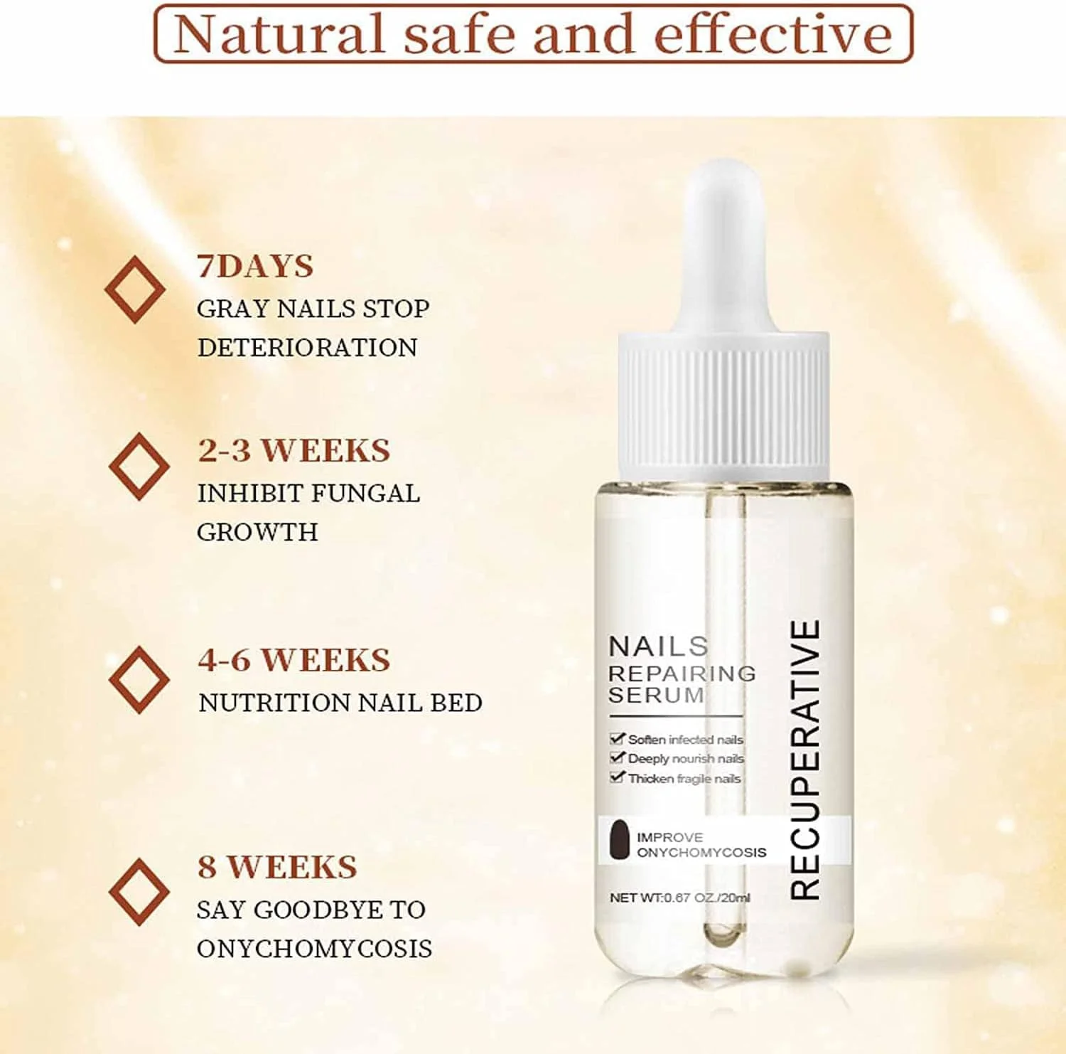 سرم تقویت کننده و رشد ناخن 7 روزه GFOUK، سرم رشد و استحکام ناخن، سرم روغنی تقویت کننده و رشد ناخن، درمان تقویت کننده ناخن برای ناخن های قوی تر در 1 هفته (2 عدد)