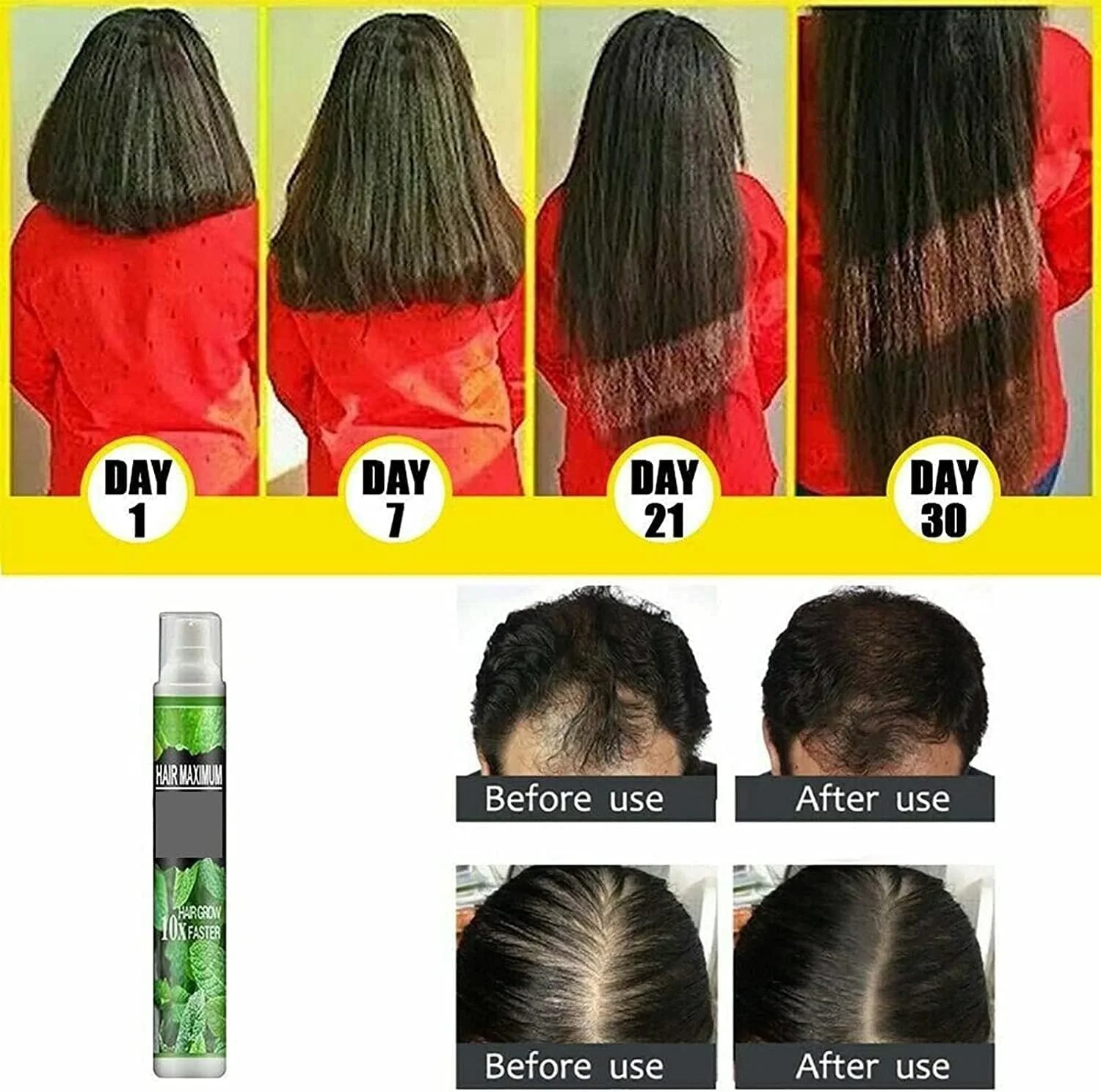 اسپری سرم رشد مو 10 میلی لیتری، اسپری اسانس گیاهی رشد مو، ضد ریزش مو، رشد سریع، جلوگیری از خشکی مو (3 عدد) اسپری سرم رشد مو 10 میلی لیتری، اسپری اسانس گیاهی رشد مو، ضد ریزش مو، رشد سریع، جلوگیری از خشکی مو (3 عدد)