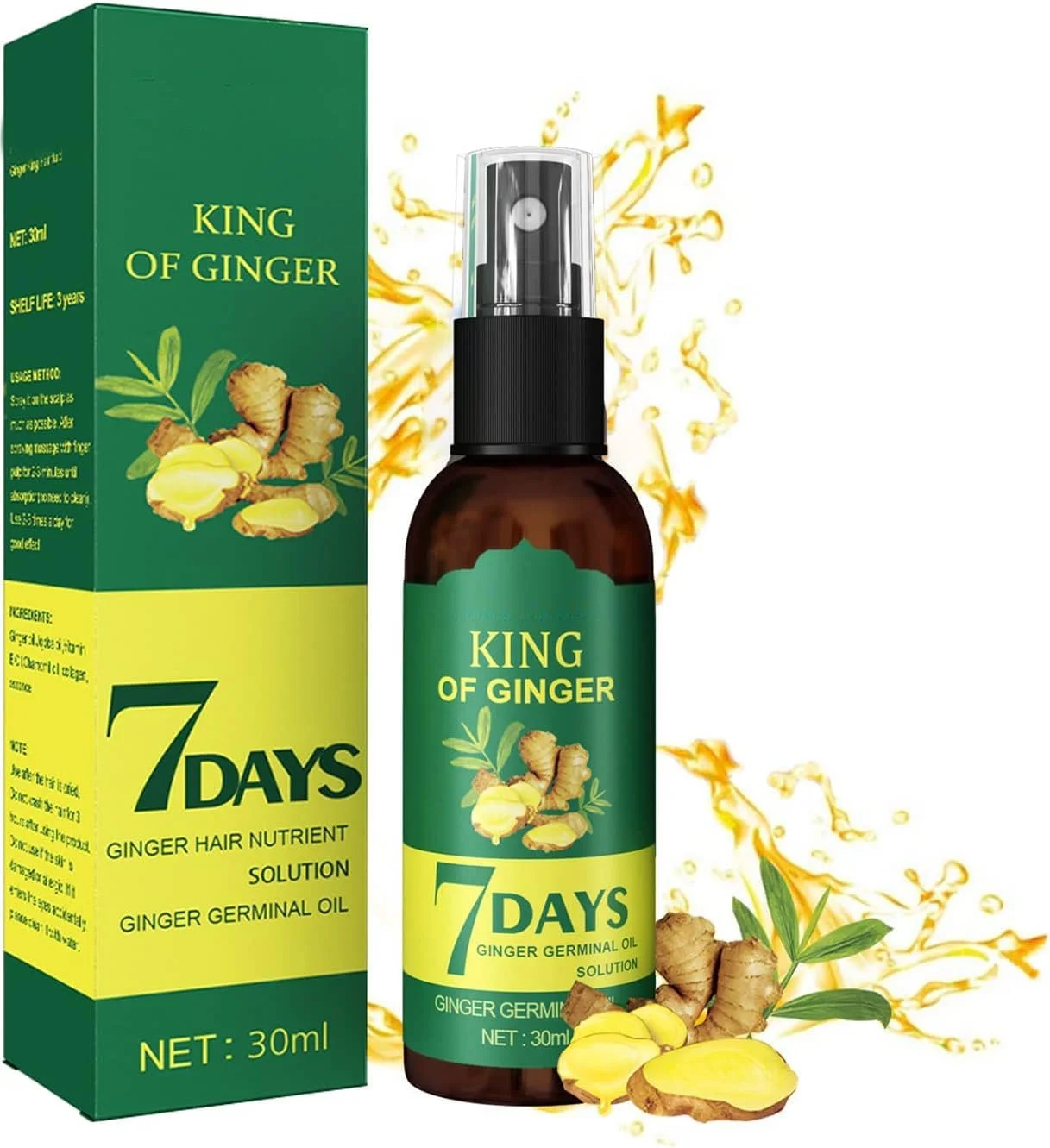 اسپری روغن رشد مو زنجبیلی 7 روزه، سرم جوانه زننده، پشتیبانی از سلامت مو، روغن رشد مو برای درمان نازک شدن مو برای زنان و مردان 30 میلی لیتر اسپری روغن رشد مو زنجبیلی 7 روزه، سرم جوانه زننده، پشتیبانی از سلامت مو، روغن رشد مو برای درمان نازک شدن مو برای زنان و مردان 30 میلی لیتر