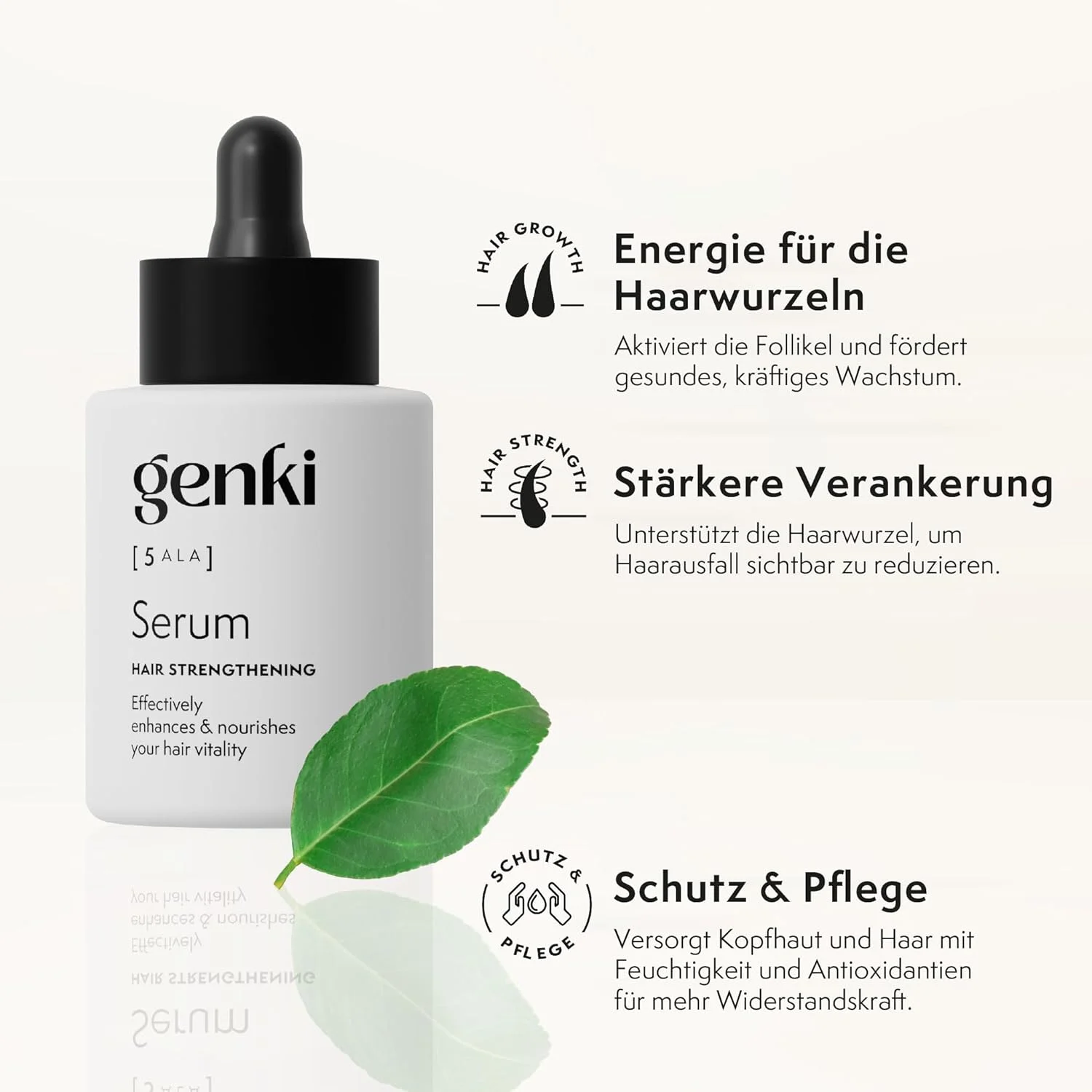 سرم تقویت کننده مو Genki Haircare حجم 50 میلی لیتر حاوی 5-ALA و کافئین، اثبات شده برای افزایش تراکم مو و تحریک رشد مو سرم تقویت کننده مو Genki Haircare حجم 50 میلی لیتر حاوی 5-ALA و کافئین، اثبات شده برای افزایش تراکم مو و تحریک رشد مو