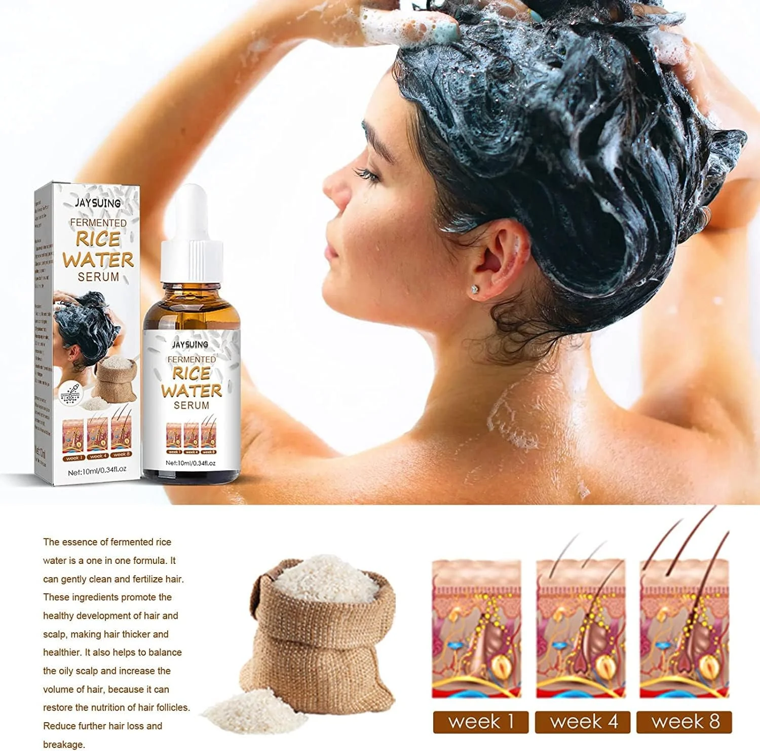 اسانس رشد مو، سرم آب برنج تخمیر شده 10 میلی لیتری برای رشد مو برای موهای نازک و ریزش مو، آب برنج برای رشد مو، تقویت کننده و رشد مو، برای موهای خشک و آسیب دیده و پوست سر اسانس رشد مو، سرم آب برنج تخمیر شده 10 میلی لیتری برای رشد مو برای موهای نازک و ریزش مو، آب برنج برای رشد مو، تقویت کننده و رشد مو، برای موهای خشک و آسیب دیده و پوست سر