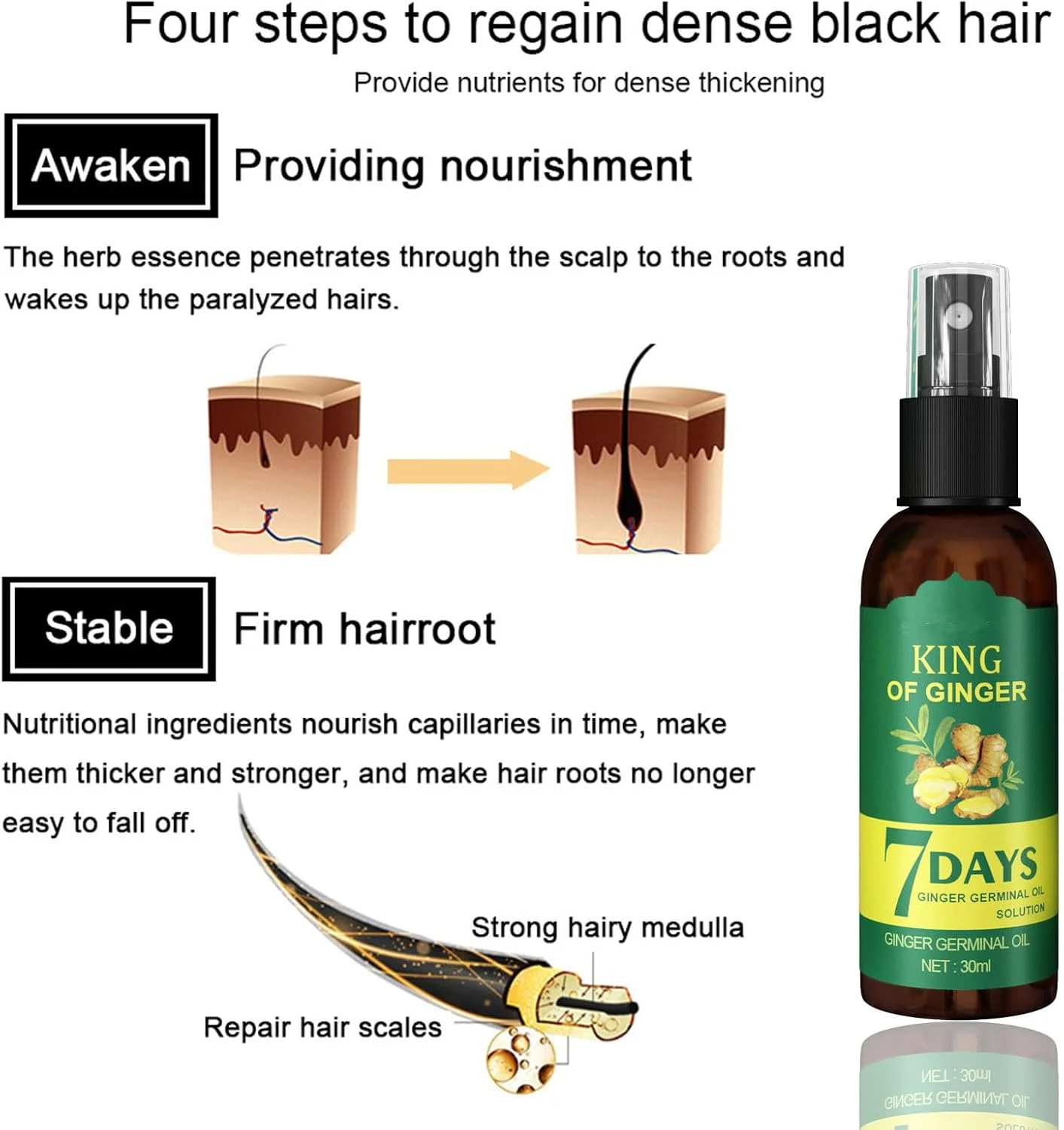 اسپری سرم زنجبیل، سرم گیاهی 7 روزه، اسپری رشد مو زنجبیل، درمان رشد مجدد مو با مواد طبیعی برای رشد سریع مو، ترمیم موهای آسیب دیده، برای مردان و زنان (50 میلی لیتر) اسپری سرم زنجبیل، سرم گیاهی 7 روزه، اسپری رشد مو زنجبیل، درمان رشد مجدد مو با مواد طبیعی برای رشد سریع مو، ترمیم موهای آسیب دیده، برای مردان و زنان (50 میلی لیتر)