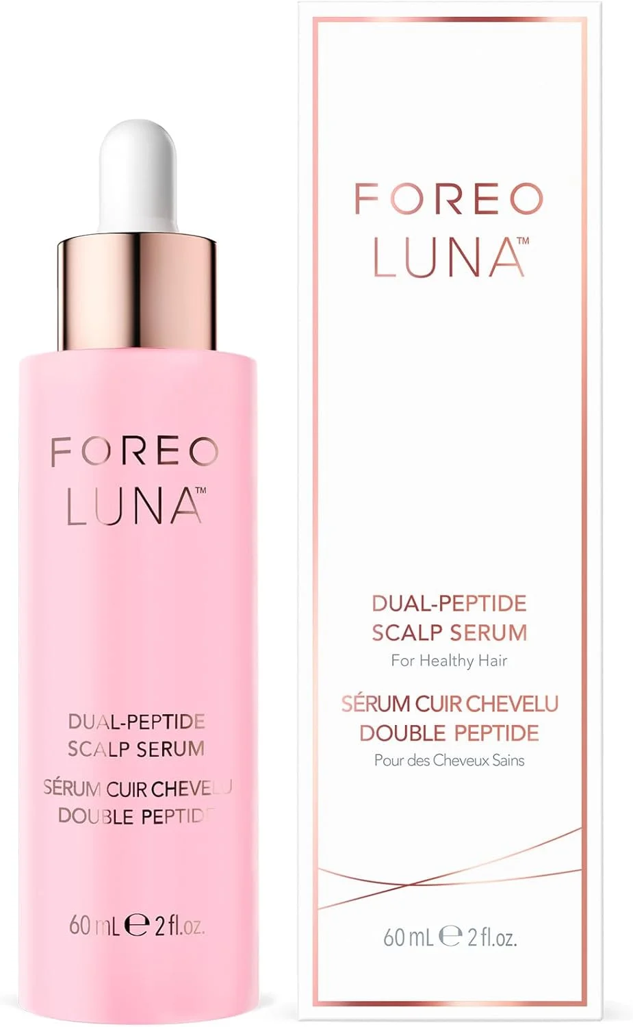 سرم پوست سر دو پپتیدی FOREO LUNA - سرم رشد مو و درمان پوست سر با کمپلکس پپتیدی، سیکا و خرفه - سرم مو برای رشد مو، درمان ریزش مو - 60 میلی لیتر