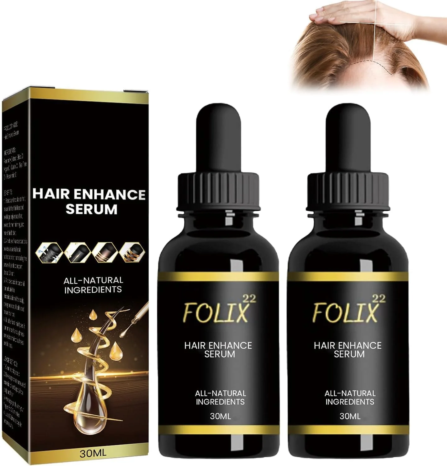 فرمول رشد مو Folix22، سرم رشد مو Folix 22، فرمول رشد مو، درمان های ریزش مو، درمان رشد مجدد مو برای موهای ضخیم تر، بلندتر و پرپشت تر (2 عدد)