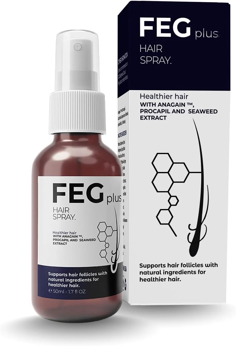 سرم رشد مو و ریش FEGPLUS، حاوی 22% عصاره جلبک دریایی رزماری، Redensyl، Anagain و Minoxidil 5% برای تقویت رشد مو، اسپری موی ضخیم تر، بلندتر و قوی تر 50 میلی لیتر