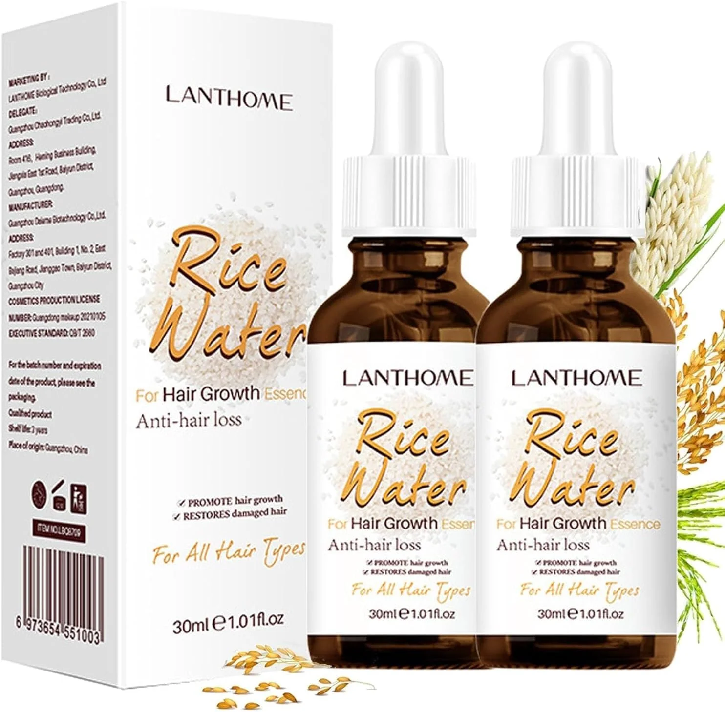 سرم مو آب برنج (2 عددی)، اسانس آب برنج تخمیر شده برای رشد مو، غنی از ویتامین های B1 و B2، فرمول مغذی و تقویت کننده برای موهای ضخیم تر، اسپری غیر چرب برای آقایان و بانوان سرم مو آب برنج (2 عددی)، اسانس آب برنج تخمیر شده برای رشد مو، غنی از ویتامین های B1 و B2، فرمول مغذی و تقویت کننده برای موهای ضخیم تر، اسپری غیر چرب برای آقایان و بانوان