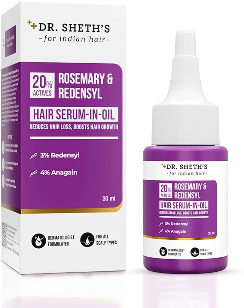 سرم مو حاوی روغن رزماری و ردنسل دکتر شث | افزایش رشد مو و کاهش ریزش مو | حاوی 20% مواد فعال رشد مو، 3% ردنسل، 4% آناگین، روغن رزماری، کافئین و پپتیدها، 50 گرم | برای آقایان و بانوان | 30 میلی لیتر