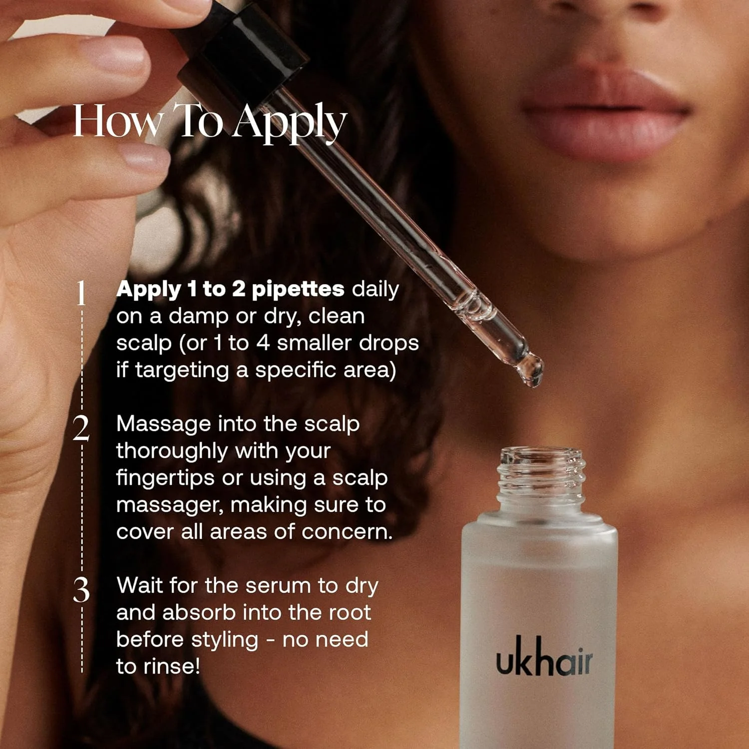 سرم احیا کننده مو UKLASH برای آقایان و بانوان - افزایش ضخامت موهای نازک و جلوگیری از ریزش مو، از نظر بالینی ثابت شده، سبک و با جذب سریع