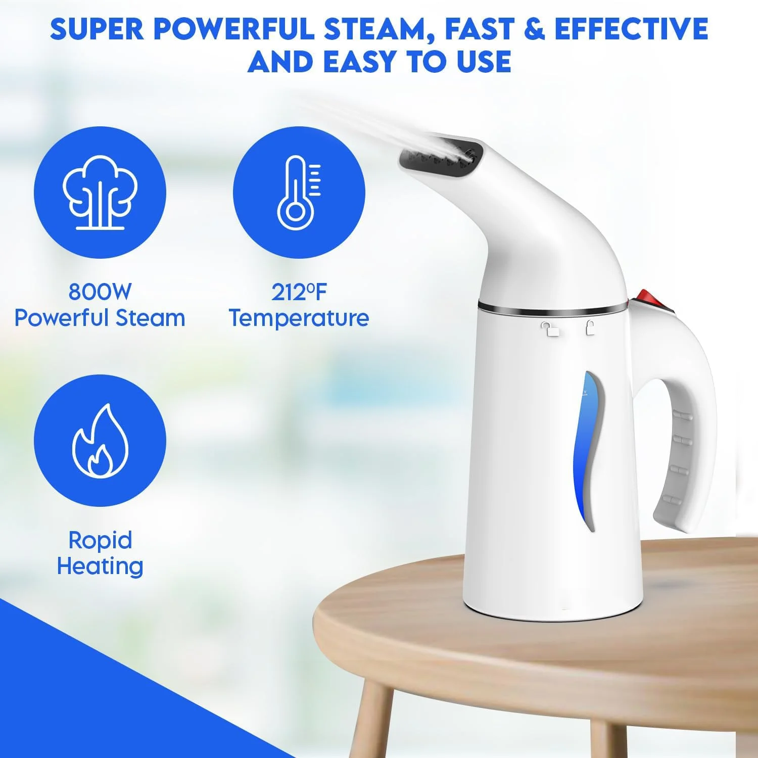 بخارگر لباس قابل حمل KASTWAVE، ظرفیت 160 میلی لیتر، بخار قدرتمند برای از بین بردن چروک، ایده آل برای خانه، دفتر و مسافرت
