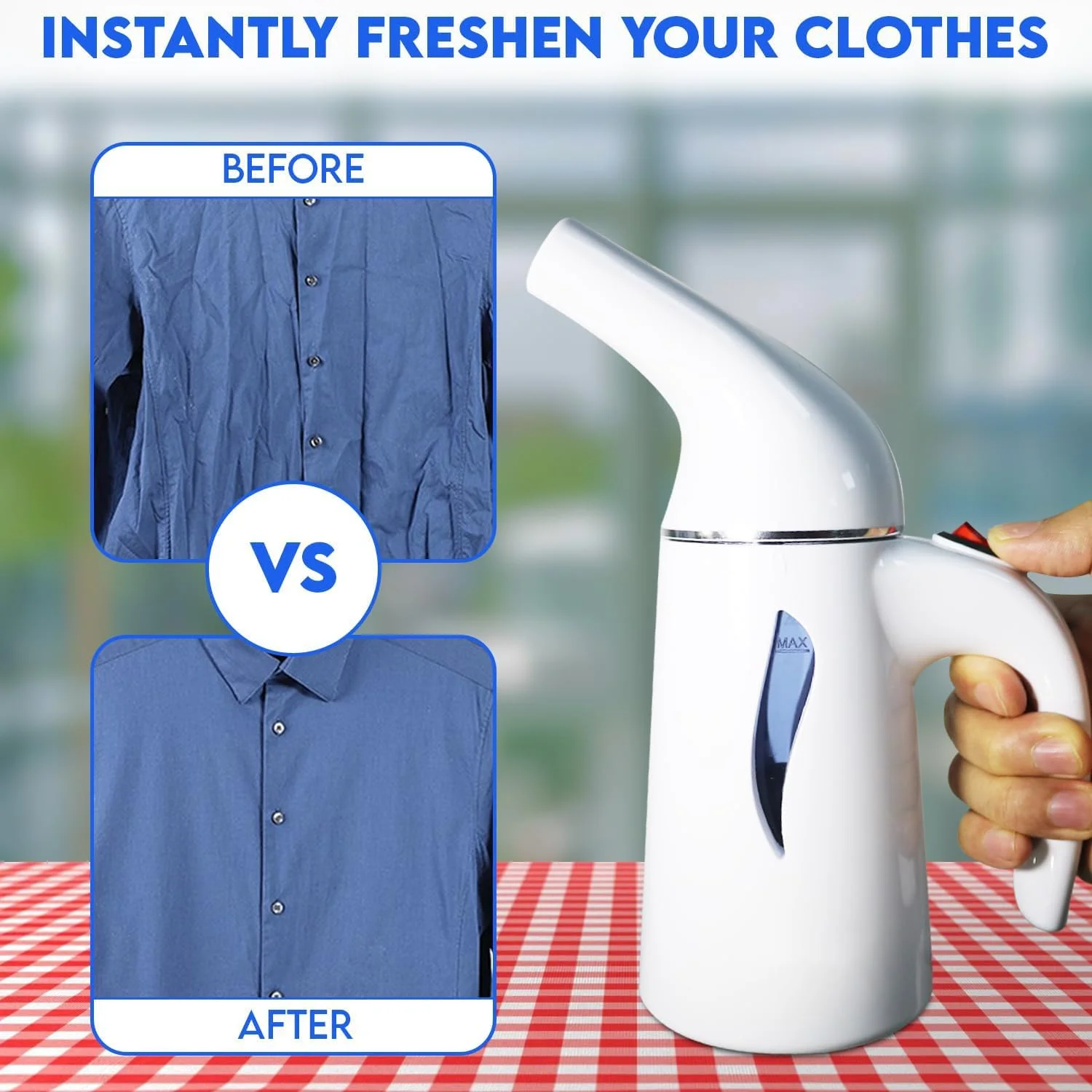 بخارگر لباس قابل حمل KASTWAVE، ظرفیت 160 میلی لیتر، بخار قدرتمند برای از بین بردن چروک، ایده آل برای خانه، دفتر و مسافرت