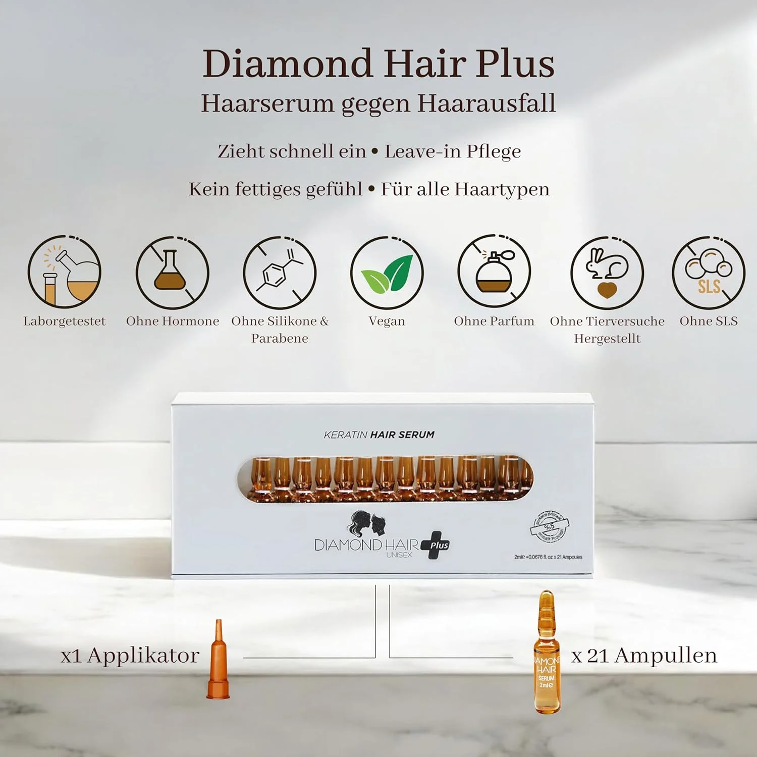 Diamond Hair Plus - سرم موی کراتین طبیعی با بیوتین و پروکاپیل - پشتیبانی - درمان مو - ویتامین های مو - مراقبت از مو - تسریع رشد مو - رشد مو - مراقبت از مو بدون نیاز به آبکشی Diamond Hair Plus - سرم موی کراتین طبیعی با بیوتین و پروکاپیل - پشتیبانی - درمان مو - ویتامین های مو - مراقبت از مو - تسریع رشد مو - رشد مو - مراقبت از مو بدون نیاز به آبکشی