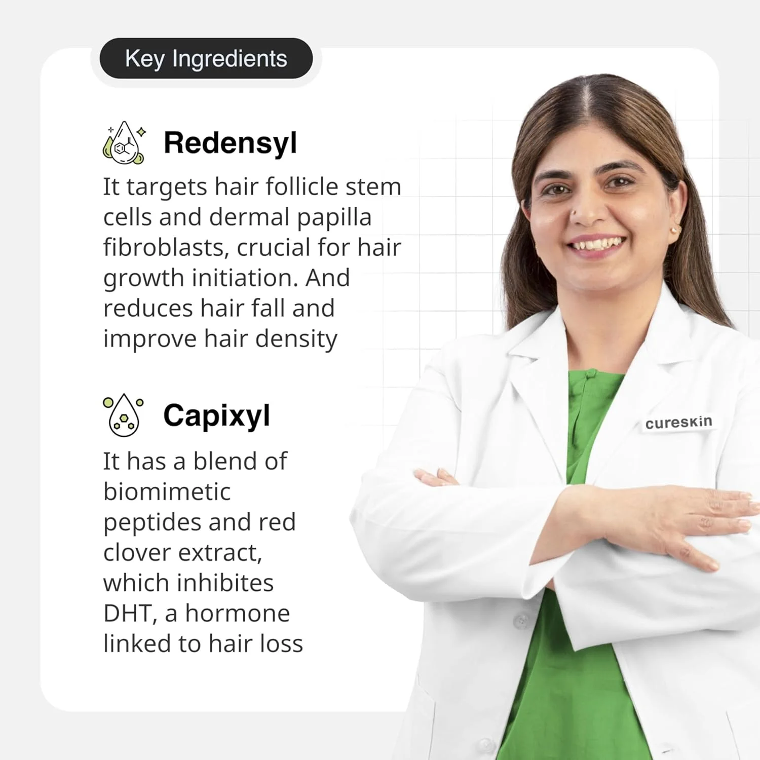 سرم احیا کننده مو Cureskin برای زنان و مردان | افزایش تراکم و استحکام مو با Redensyl، Capixyl و Procapil | سرم رشد مو برای زنان و مردان، 30 میلی لیتر (بسته 1 عددی) سرم احیا کننده مو Cureskin برای زنان و مردان | افزایش تراکم و استحکام مو با Redensyl، Capixyl و Procapil | سرم رشد مو برای زنان و مردان، 30 میلی لیتر (بسته 1 عددی)