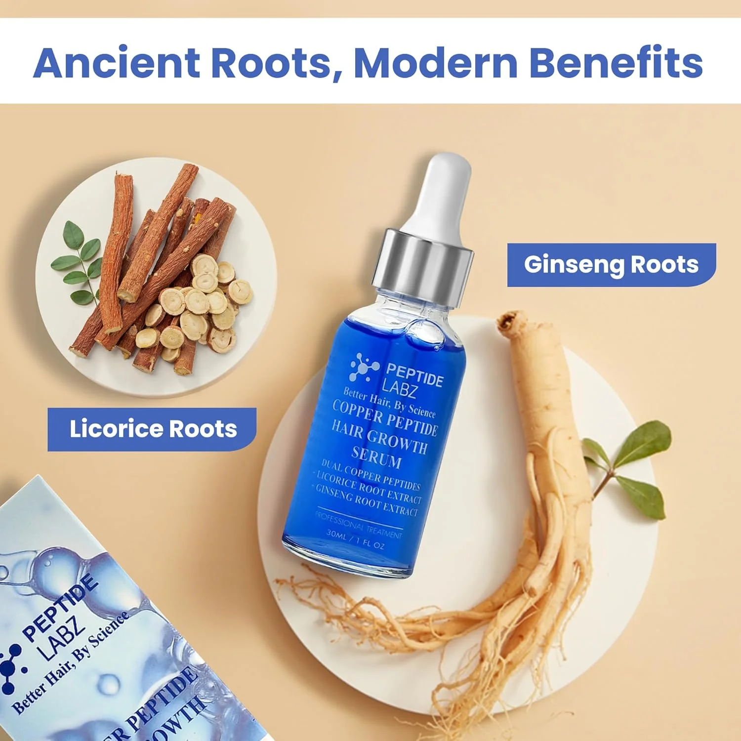 سرم درمان رشد مو پپتید مس 10% GHK-CU، پپتیدهای 5% AHK-CU