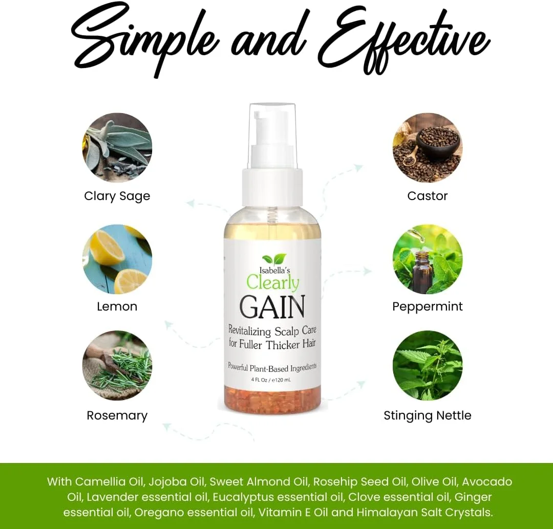 روغن تقویت کننده و رشد مو کلیرلی گین، درمان ضخیم کننده پوست سر برای مردان و زنان | سرم گیاهی طبیعی با روغن کرچک، جوجوبا، مریم گلی، رزماری و گزنه برای جلوگیری از ریزش مو، آلوپسی و نازک شدن مو روغن تقویت کننده و رشد مو کلیرلی گین، درمان ضخیم کننده پوست سر برای مردان و زنان | سرم گیاهی طبیعی با روغن کرچک، جوجوبا، مریم گلی، رزماری و گزنه برای جلوگیری از ریزش مو، آلوپسی و نازک شدن مو