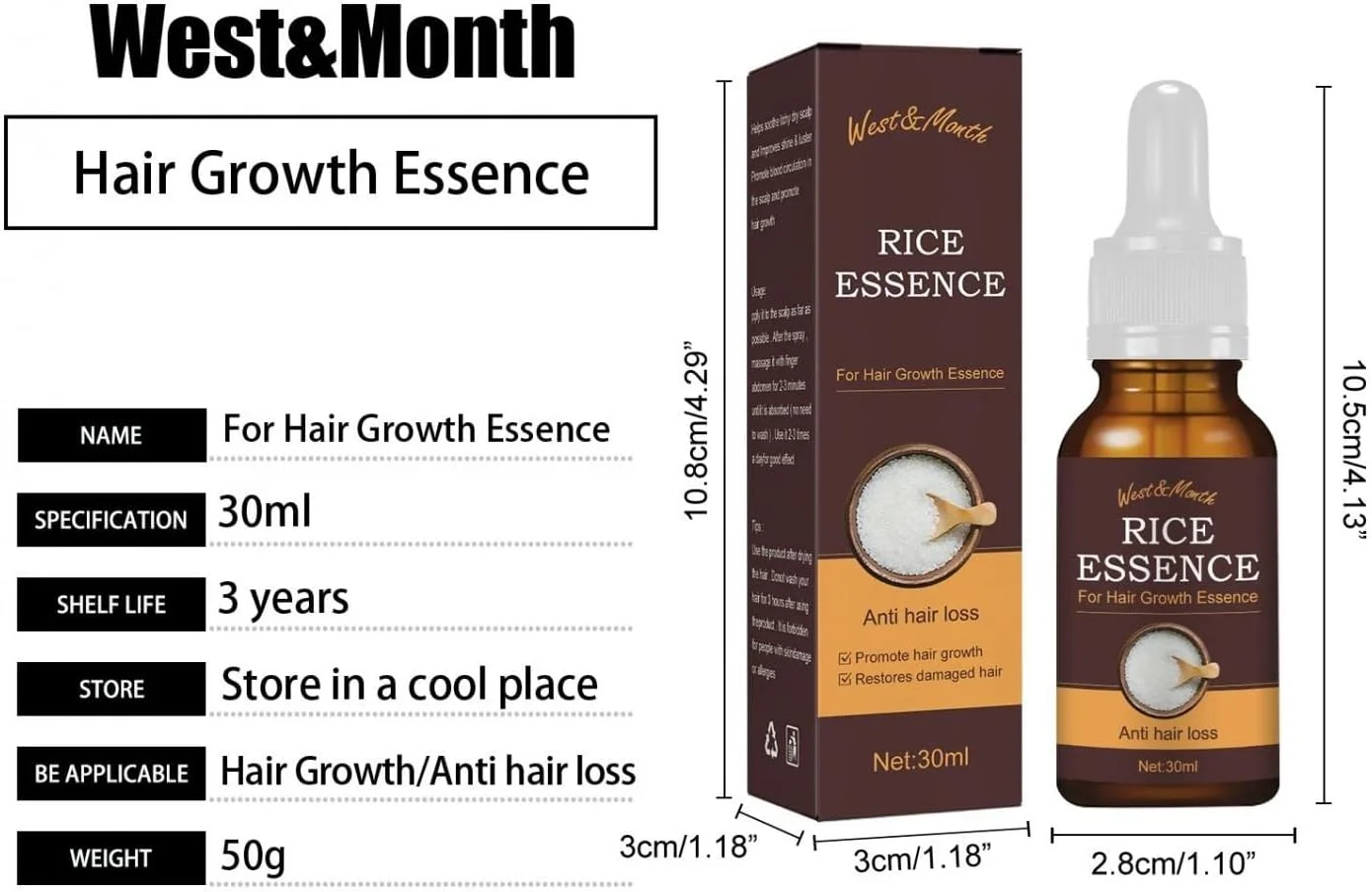 سرم آب برنج BULSM برای رشد مو، مناسب موهای نازک و جلوگیری از ریزش مو، روغن مراقبت از مو، رفع خشکی مو، سرم آب برنج تخمیر شده، 30 میلی لیتر سرم آب برنج BULSM برای رشد مو، مناسب موهای نازک و جلوگیری از ریزش مو، روغن مراقبت از مو، رفع خشکی مو، سرم آب برنج تخمیر شده، 30 میلی لیتر