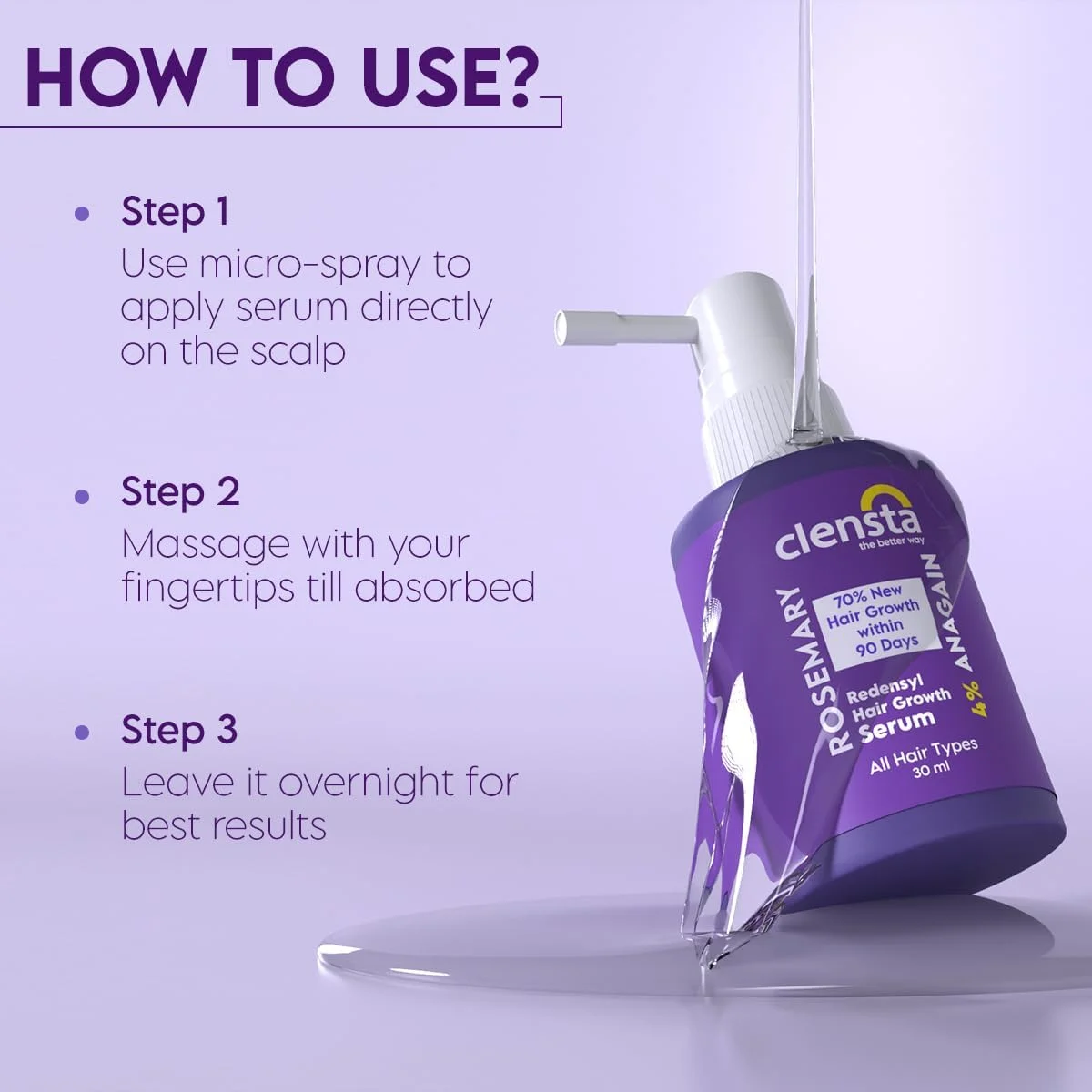 سرم رشد مو کلنستا رزماری ردنسيل حاوی 4% آناگین، کمک به رشد 70% موهای جدید در 90 روز | برای آقایان و بانوان | انواع مو | 30 میلی لیتر سرم رشد مو کلنستا رزماری ردنسيل حاوی 4% آناگین، کمک به رشد 70% موهای جدید در 90 روز | برای آقایان و بانوان | انواع مو | 30 میلی لیتر