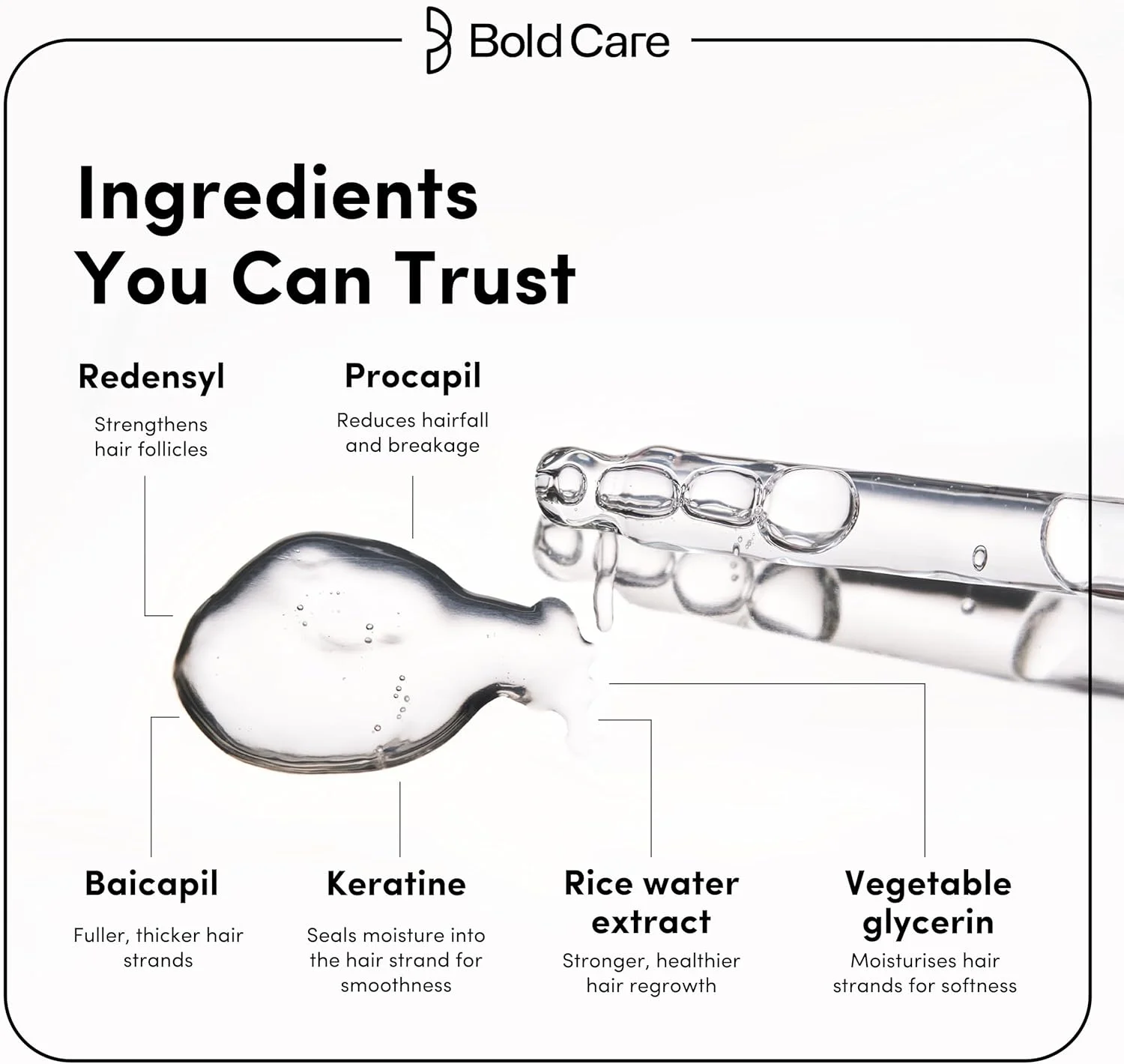 سرم پیشرفته رشد مو Bold Care برای آقایان (30 میلی لیتر) | حاوی 3% Redensyl، 3% Procapil و 3% Baicapil | هدف قرار دادن ریزش مو | تغذیه پوست سر با جایگزین طبیعی