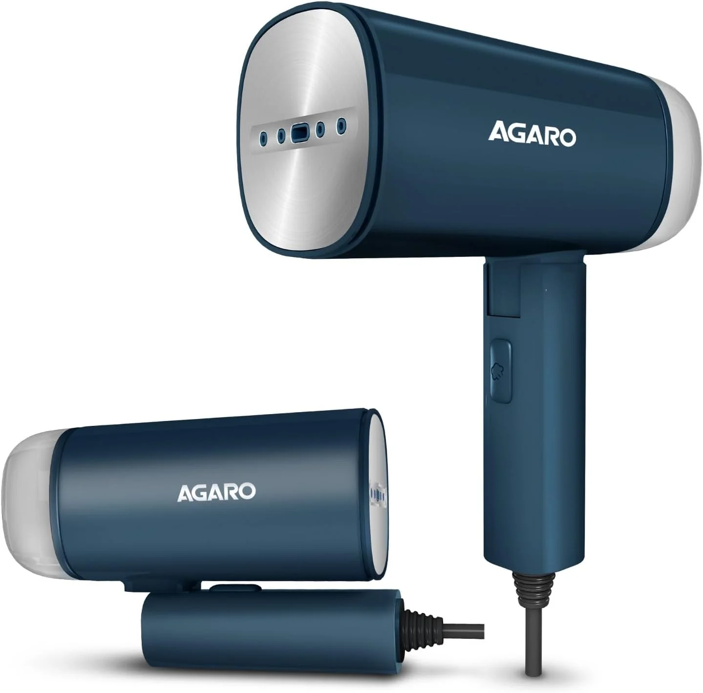 بخارگر دستی لباس آگارو مدل Elegant، استفاده افقی و عمودی، گرم شدن سریع، 1200 وات، مخزن آب 170 میلی لیتری، آبی، 1200 وات