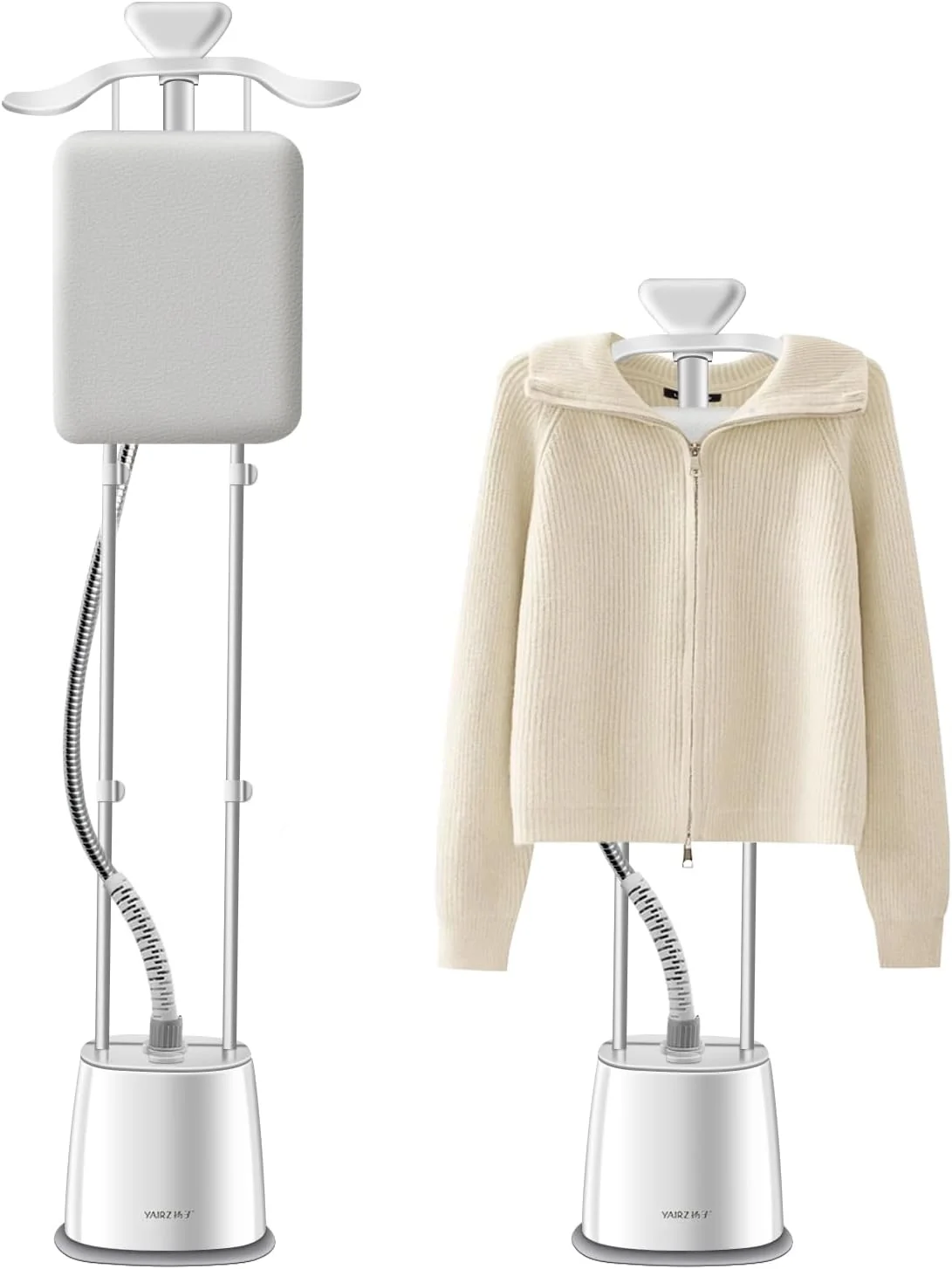 اتو بخار ایستاده عمودی Adando: اتو بخار لباس با تخته - بخار ضد باکتری 2000 وات - میله دوتایی جمع شونده با مخزن 2.5 لیتری و چرخ - مناسب برای عبا/کت و شلوار اداری/اسباب بازی کودکان در دبی