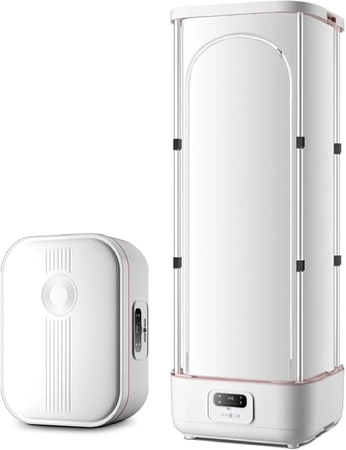 بخارگر لباس آویز ADORZ، اتو بخار عمودی بی سیم خودکار تاشو با گیره رفع چروک، برای لباس و پارچه، مراقبت با یک کلید، بخار خشک شونده سریع