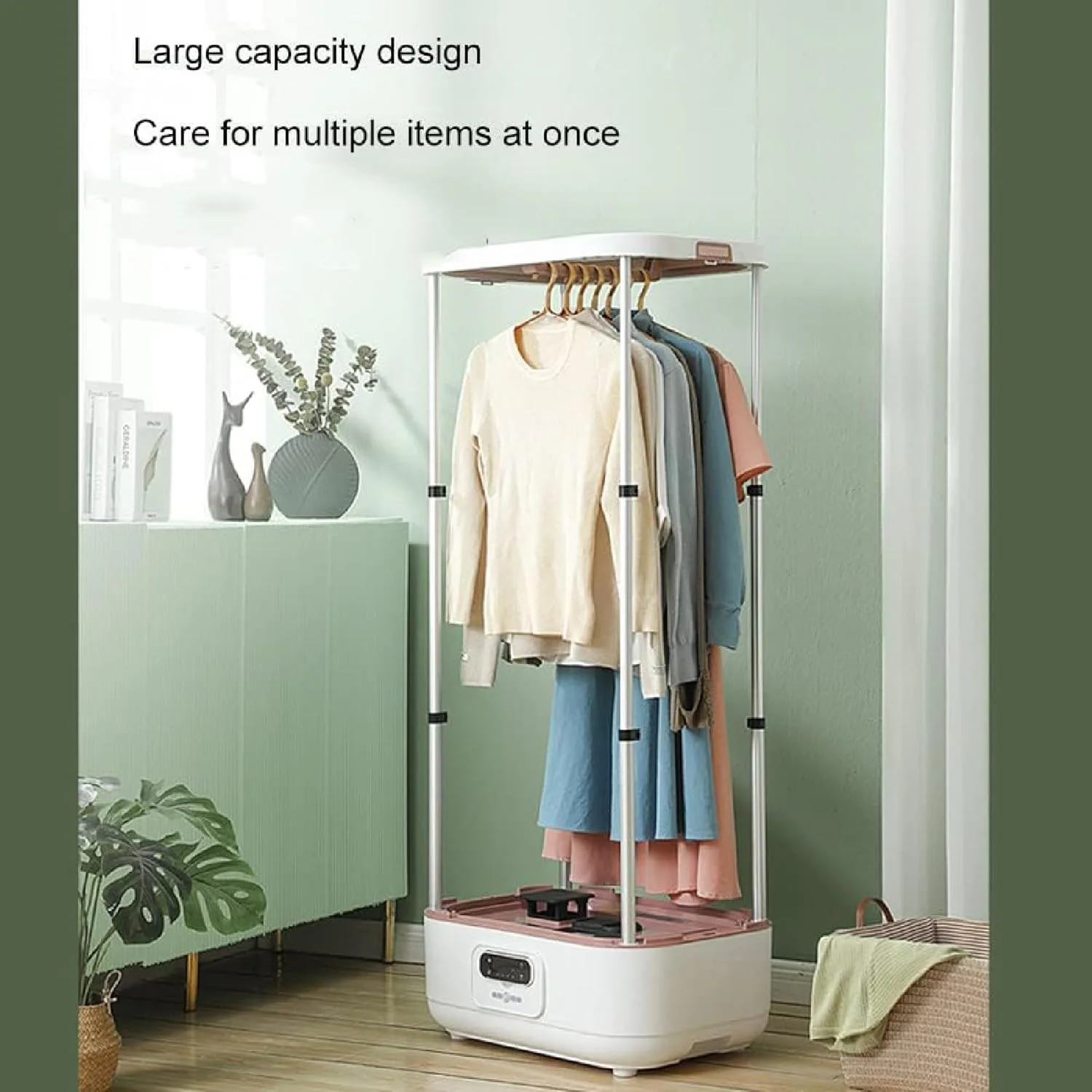 بخارگر لباس آویز ADORZ، اتو بخار عمودی بی سیم خودکار تاشو با گیره رفع چروک، برای لباس و پارچه، مراقبت با یک کلید، بخار خشک شونده سریع