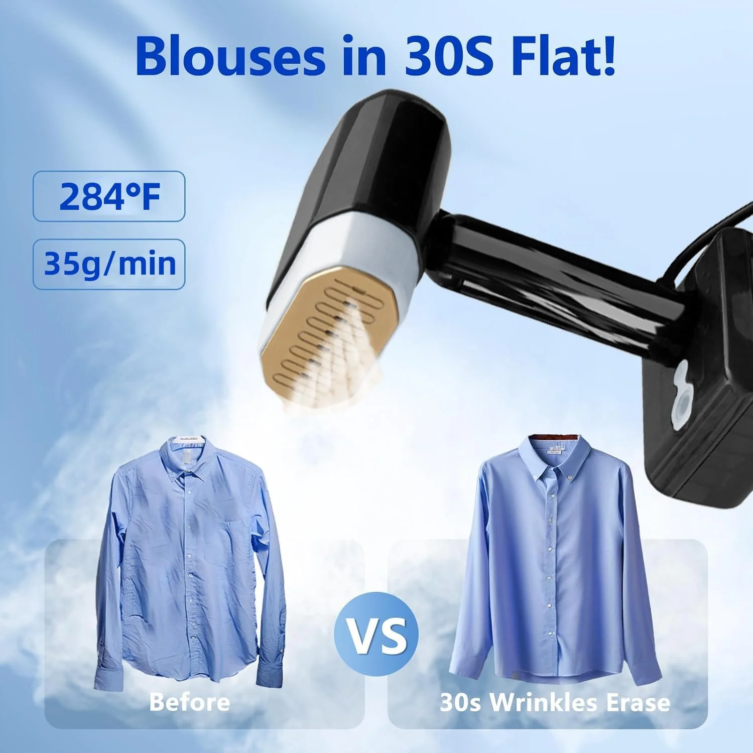 اتو بخار دستی لباس AccLoo، 1800 وات با گرم شدن سریع 10 ثانیه ای، مخزن 330 میلی لیتری، 5 حالت بخار و خاموش شدن خودکار، بخارگر لباس قابل حمل برای از بین بردن سریع چروک اتو بخار دستی لباس AccLoo، 1800 وات با گرم شدن سریع 10 ثانیه ای، مخزن 330 میلی لیتری، 5 حالت بخار و خاموش شدن خودکار، بخارگر لباس قابل حمل برای از بین بردن سریع چروک