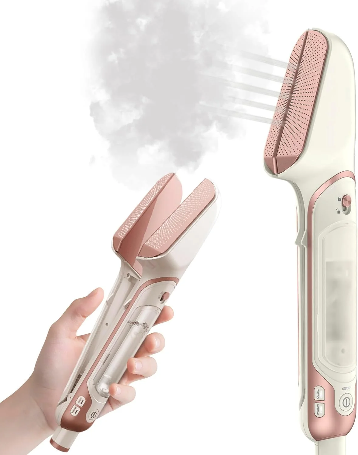 اتو بخار مسافرتی قابل حمل آنجو برای لباس، اتو بخار 3 در 1 برای از بین بردن سریع چروک، گرم شدن سریع، بخار مداوم، اتو پرس دستی برای خانه، محل کار یا مسافرت