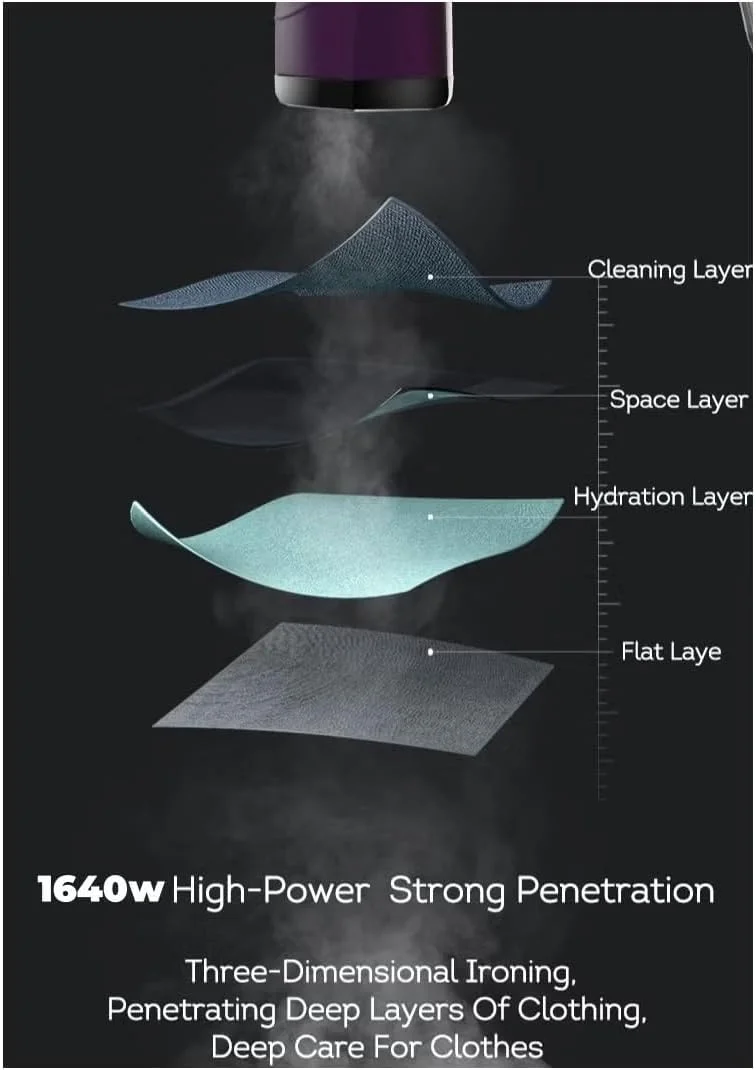 اتو بخار دستی دوشر 1640 وات، اتو بخار لباس مسافرتی با نفوذ قوی 260 میلی لیتر