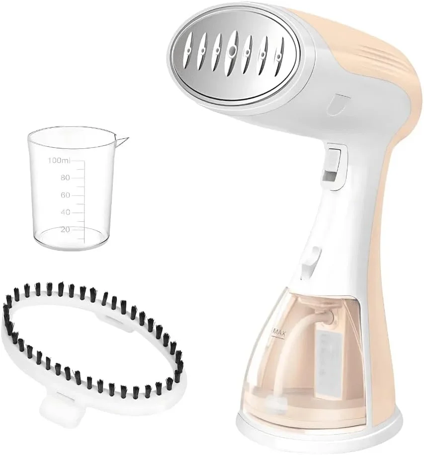 بخارگر دستی لباس 1500 وات - بخارگر قابل حمل لباس با مخزن آب جداشدنی 300 میلی لیتری، گرم شدن سریع، بخار مداوم، از بین برنده چین و چروک پارچه برای خانه و مسافرت - 220 ولت - 240 ولت