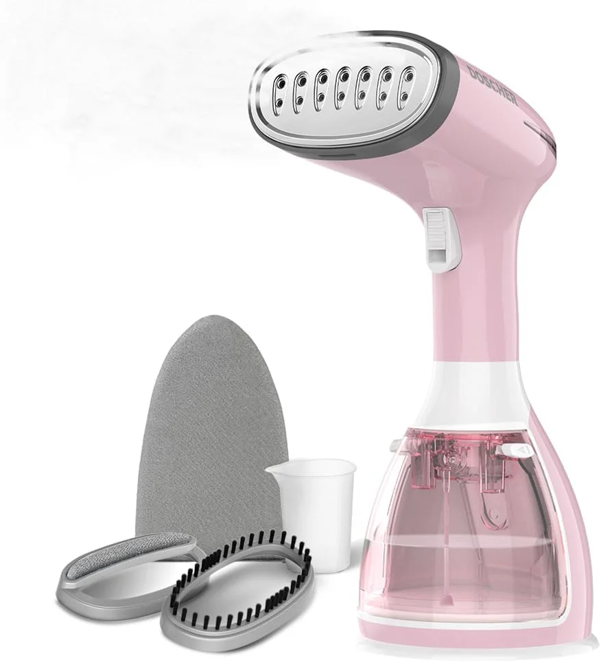 اتو بخارگر لباس دوشر، اتو بخارگر دستی پرقدرت، اتو بخارگر لباس قابل حمل، اتو بخار سریع 30 ثانیه ای، از بین برنده چروک - 1500 وات 280 میلی لیتر